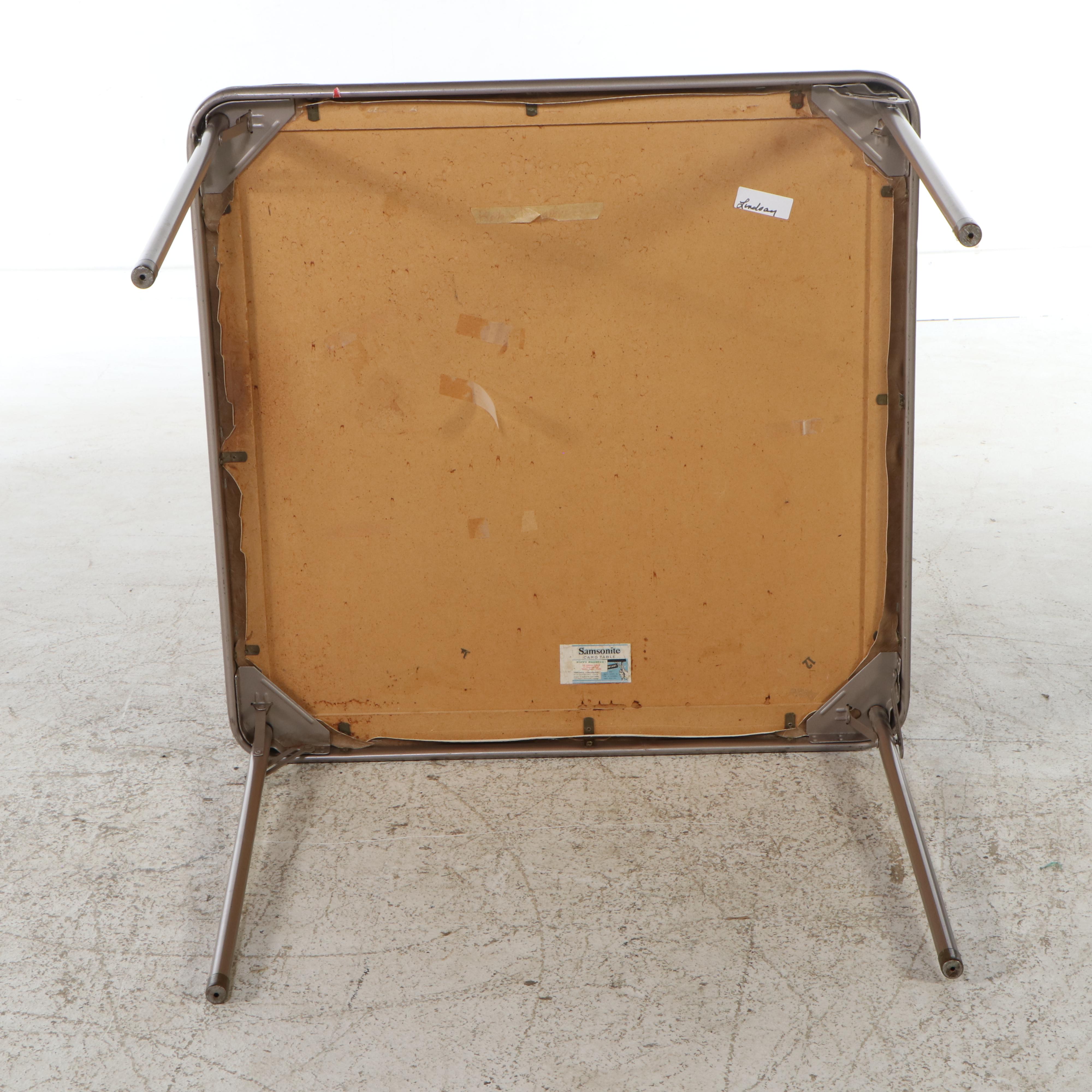 Samsonite Metal and Vinyl Folding Games Table with Chairs