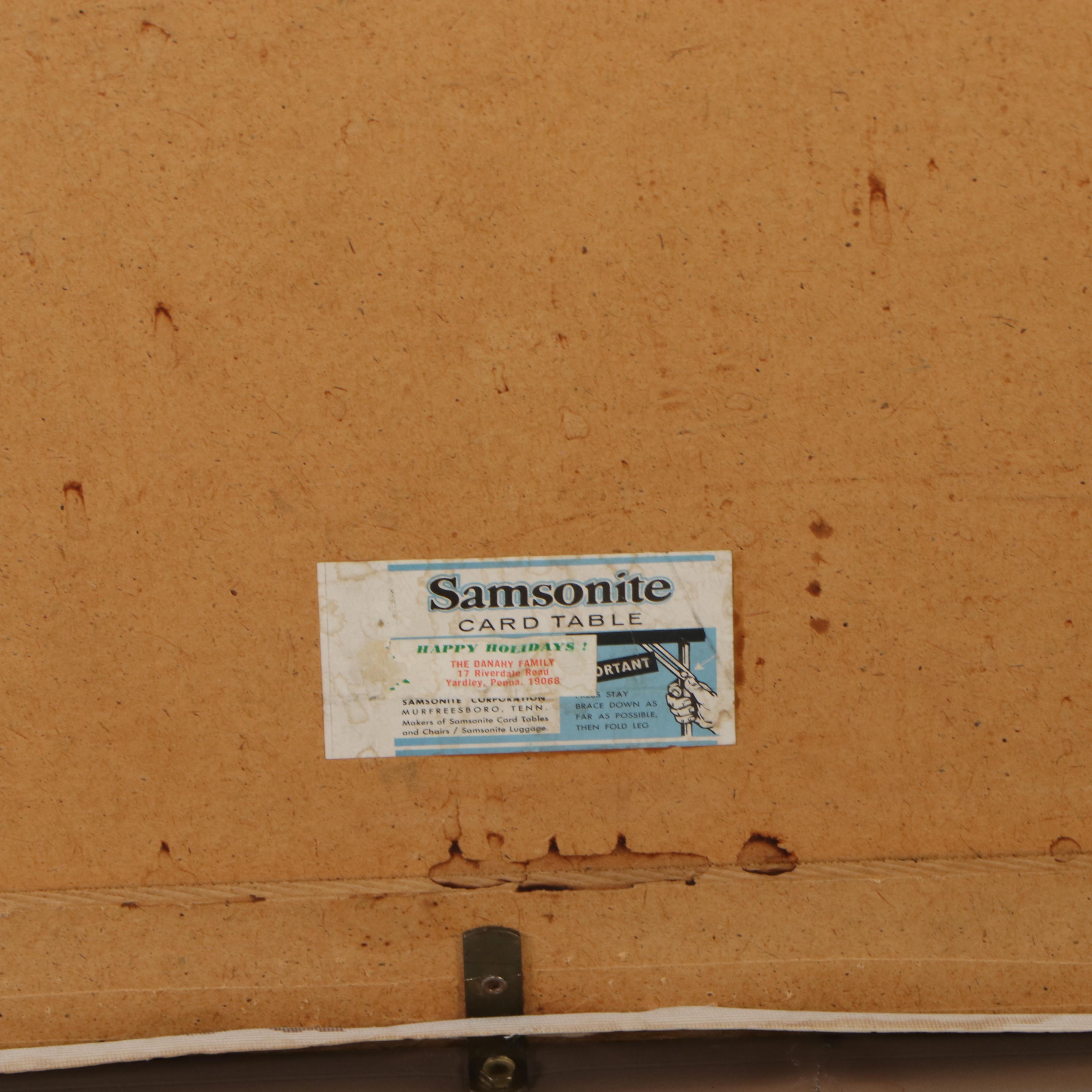 Samsonite Metal and Vinyl Folding Games Table with Chairs