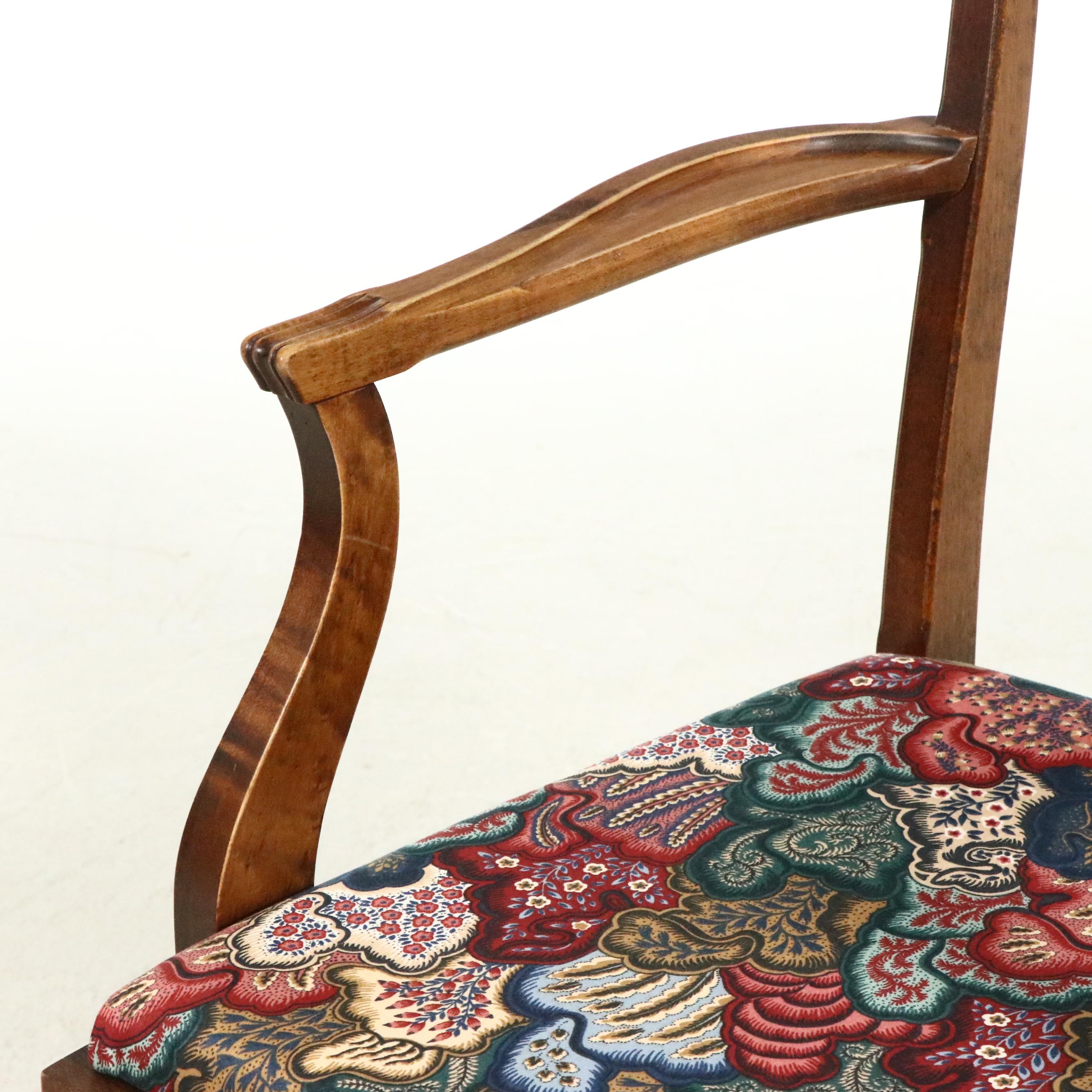 Chippendale Style Armchair with Mahogany Candle Stand