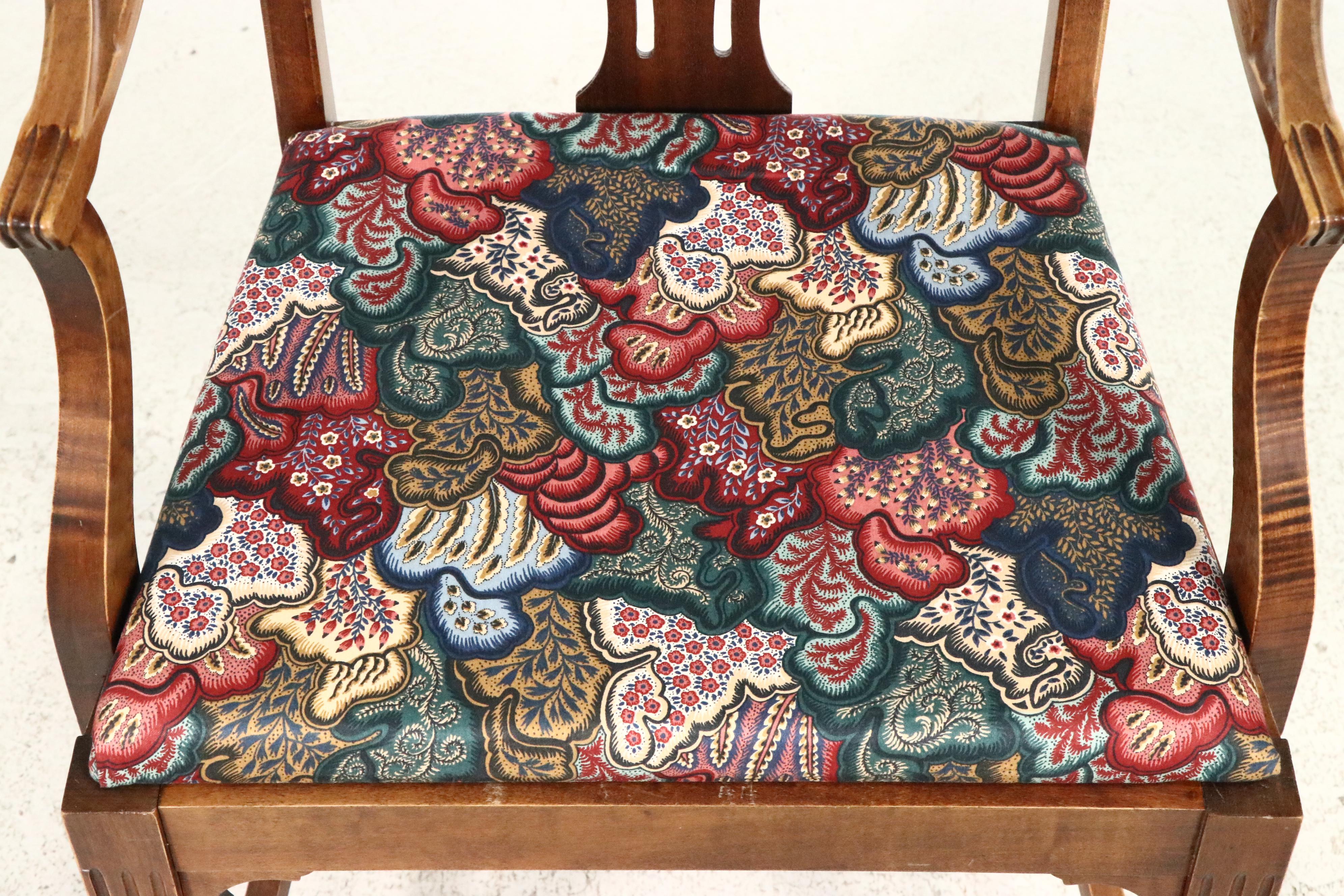 Chippendale Style Armchair with Mahogany Candle Stand