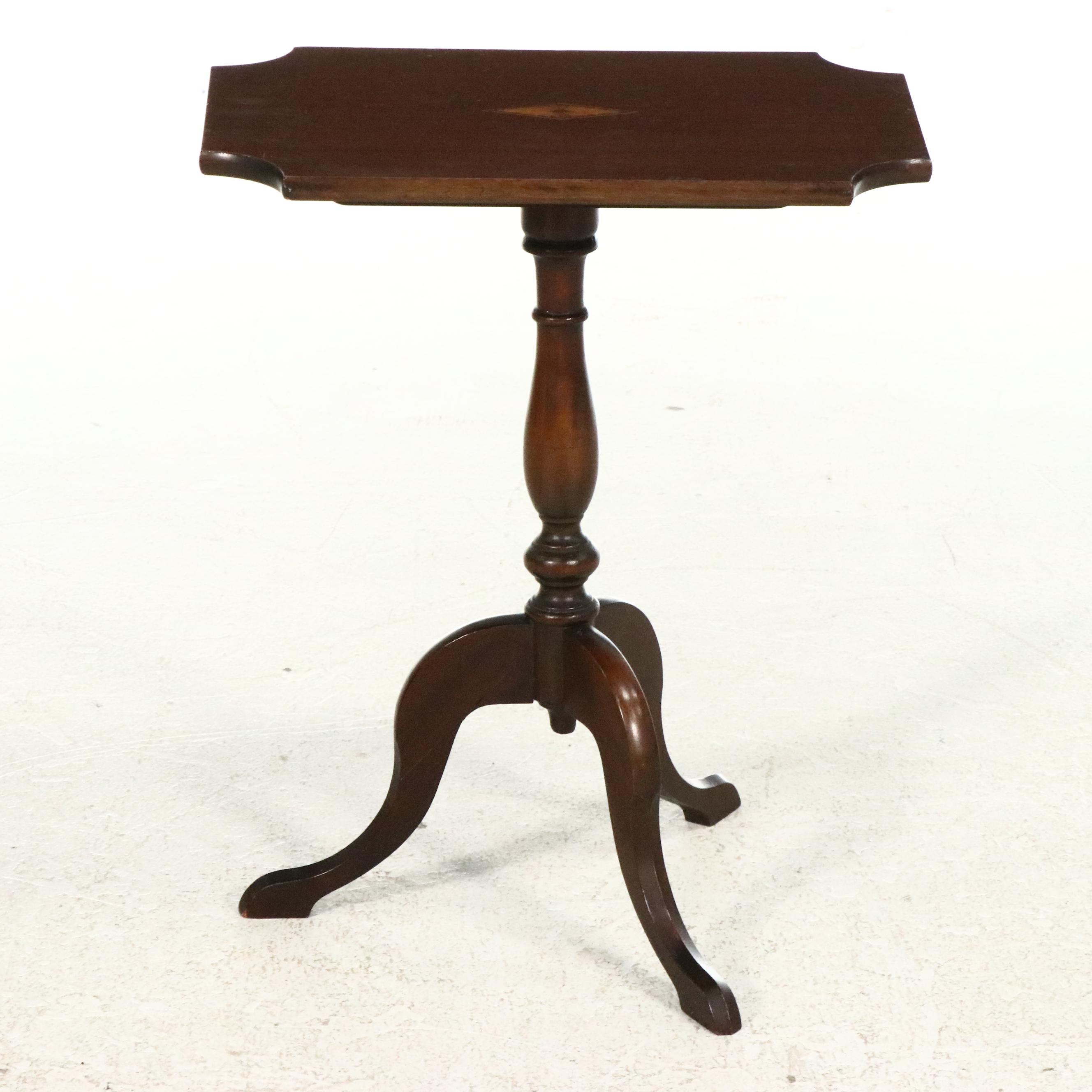 Chippendale Style Armchair with Mahogany Candle Stand