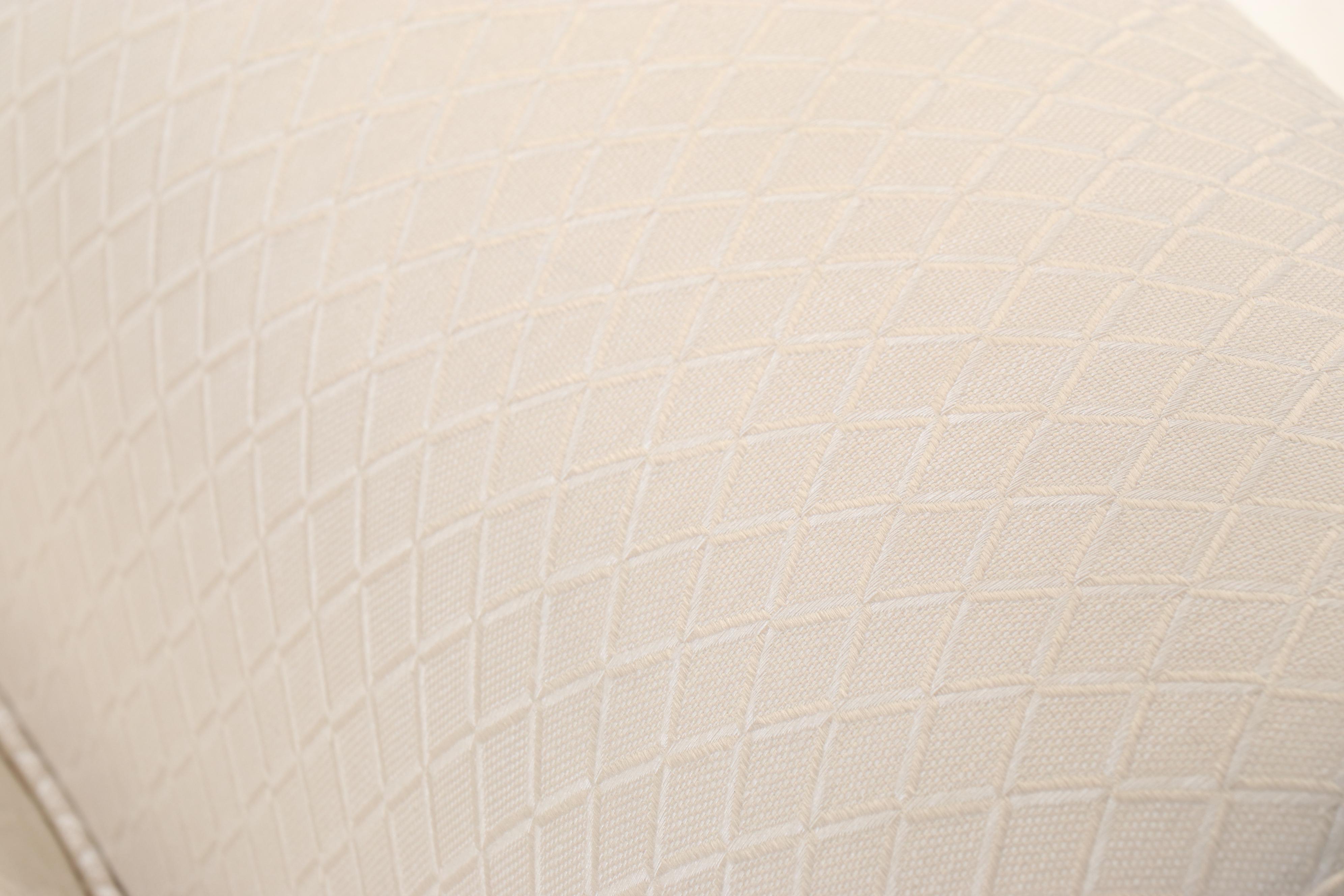 Lillian August for Drexel-Heritage Cream Fabric Upholstered Roll-Arm Loveseat