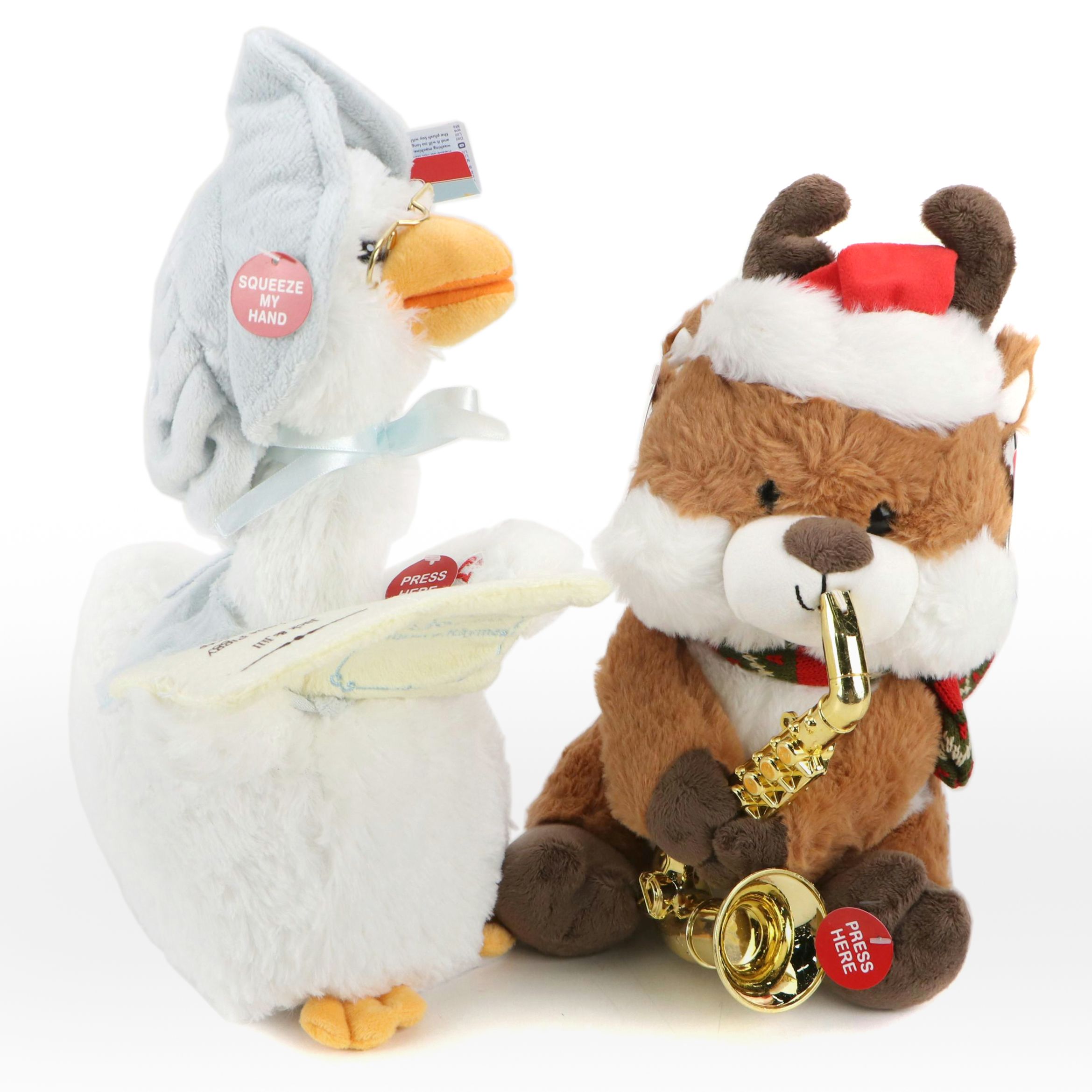 Cuddle Barn Mother Goose and Merry Saxmas Sterling Stuffed Toys