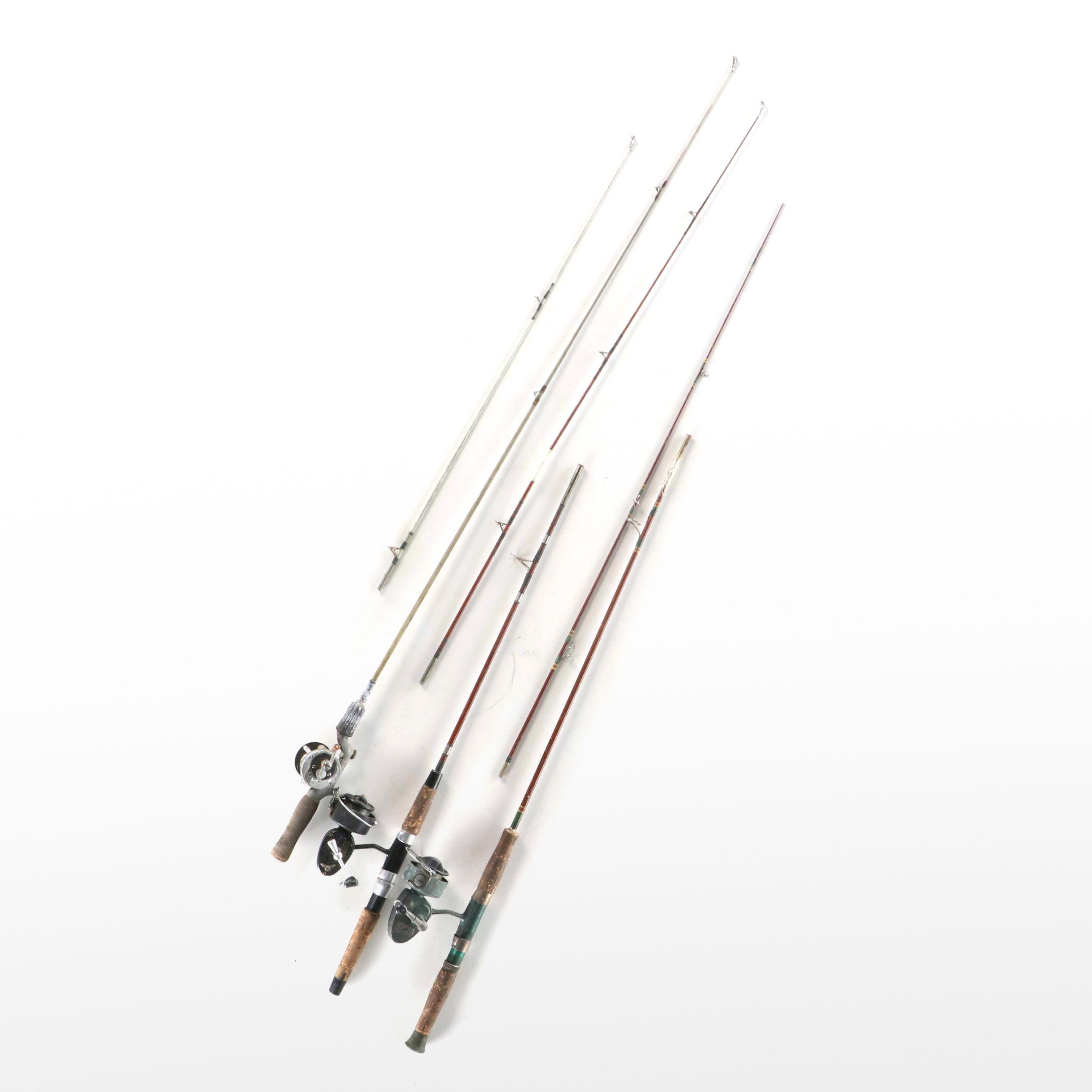 Abu Garcia Mitchell 600, South Bend 600 with Other Fishing Reel and Poles