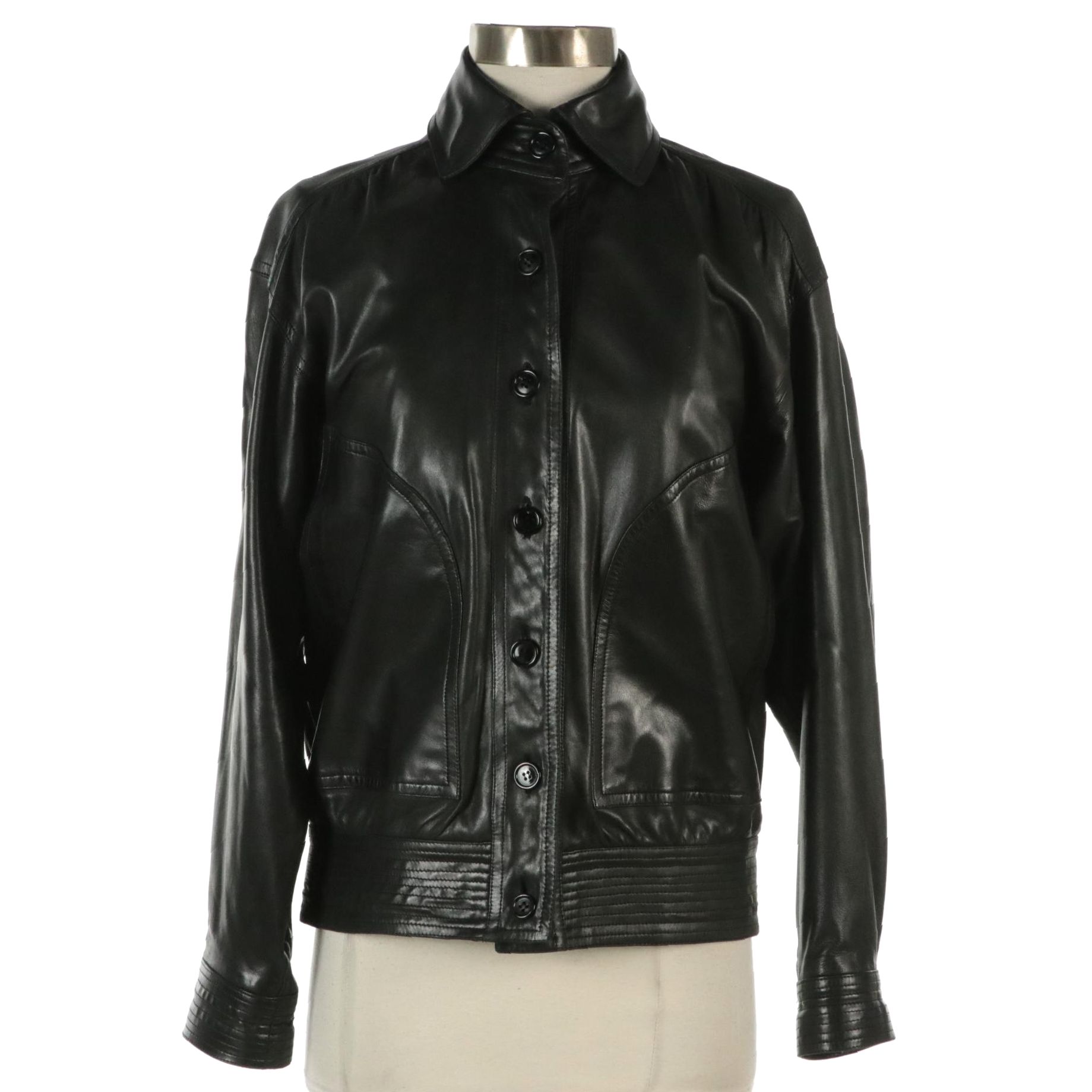 Vintage Yves Saint Laurent Rive Gauche Shirt Jacket in Lambskin