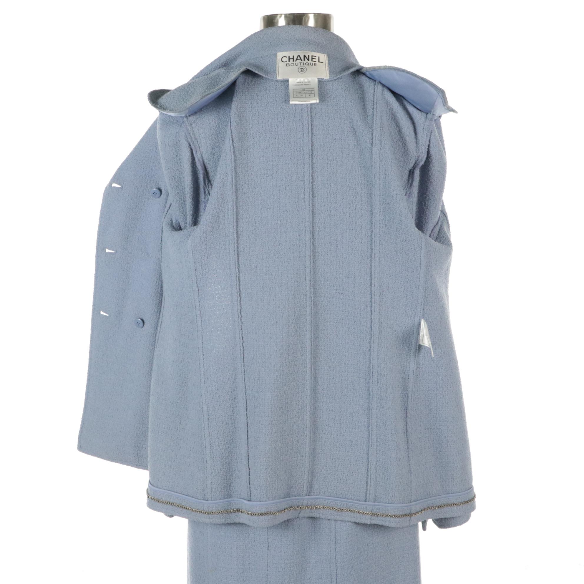 Chanel Boutique Double-Breasted Skirt Suit in Wool Blend, 1998 Spring Collection