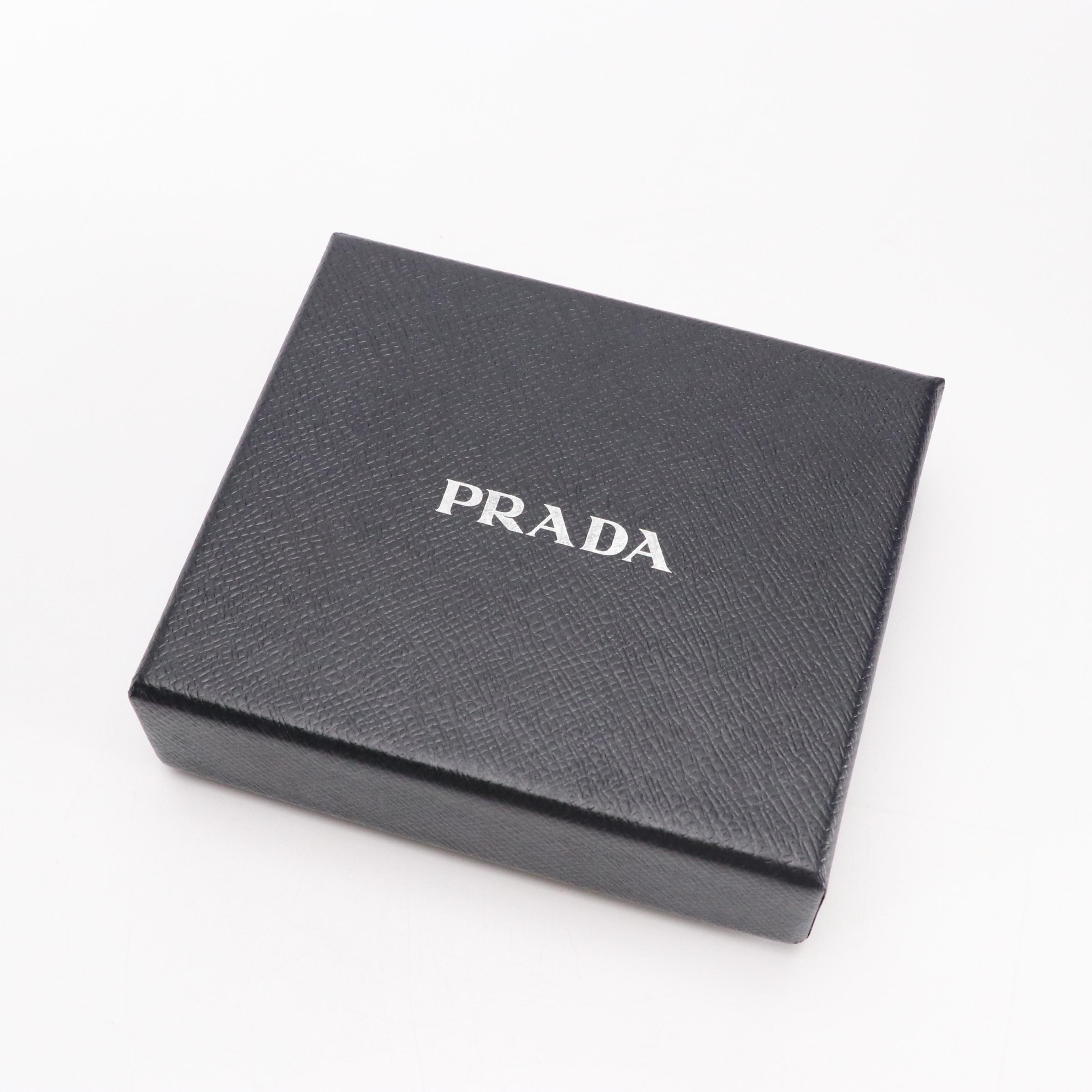 Prada Trifold Compact Wallet in Saffino Leather with Box