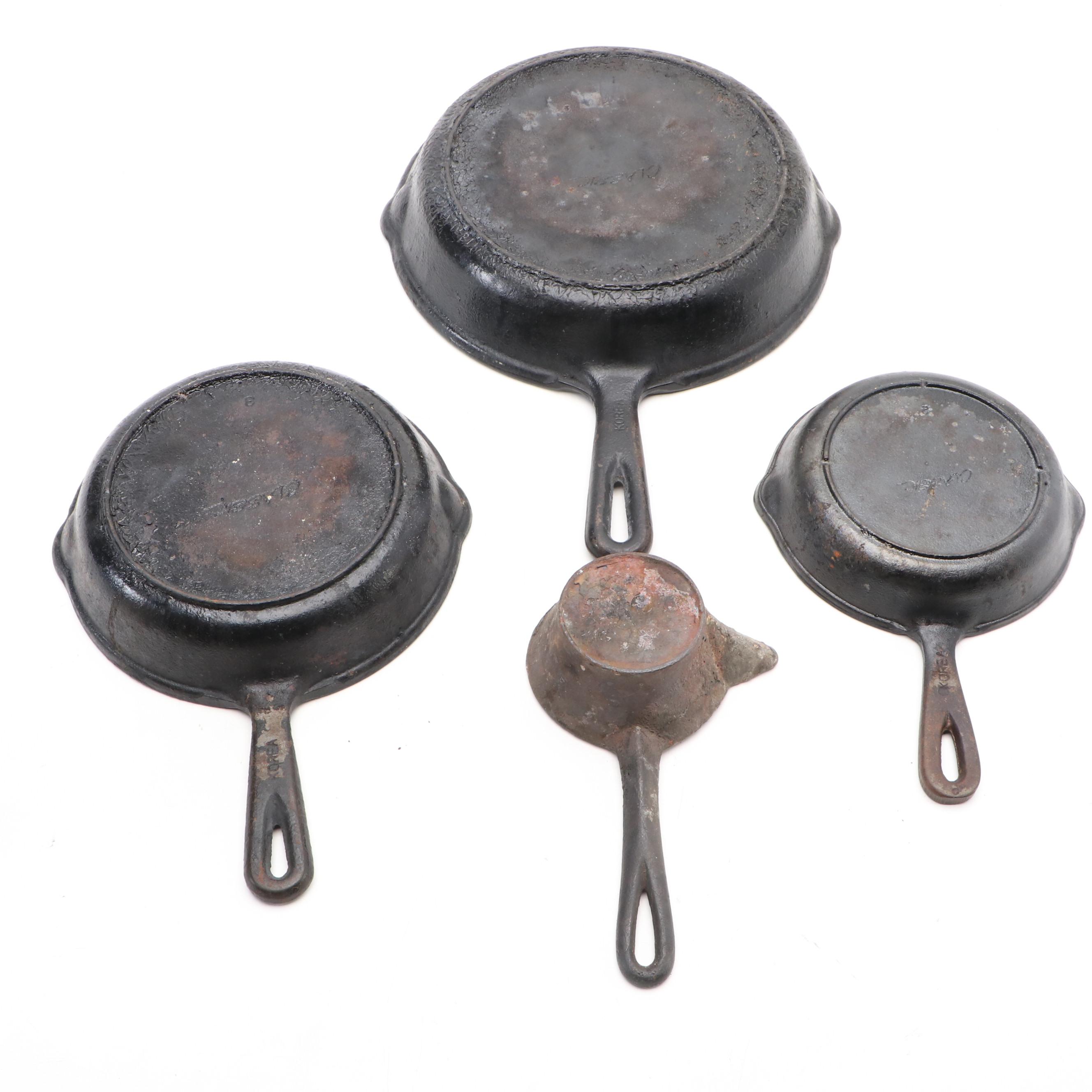 Classic Cast Iron Skillets and Other Iron Melting Pot, 20th Century