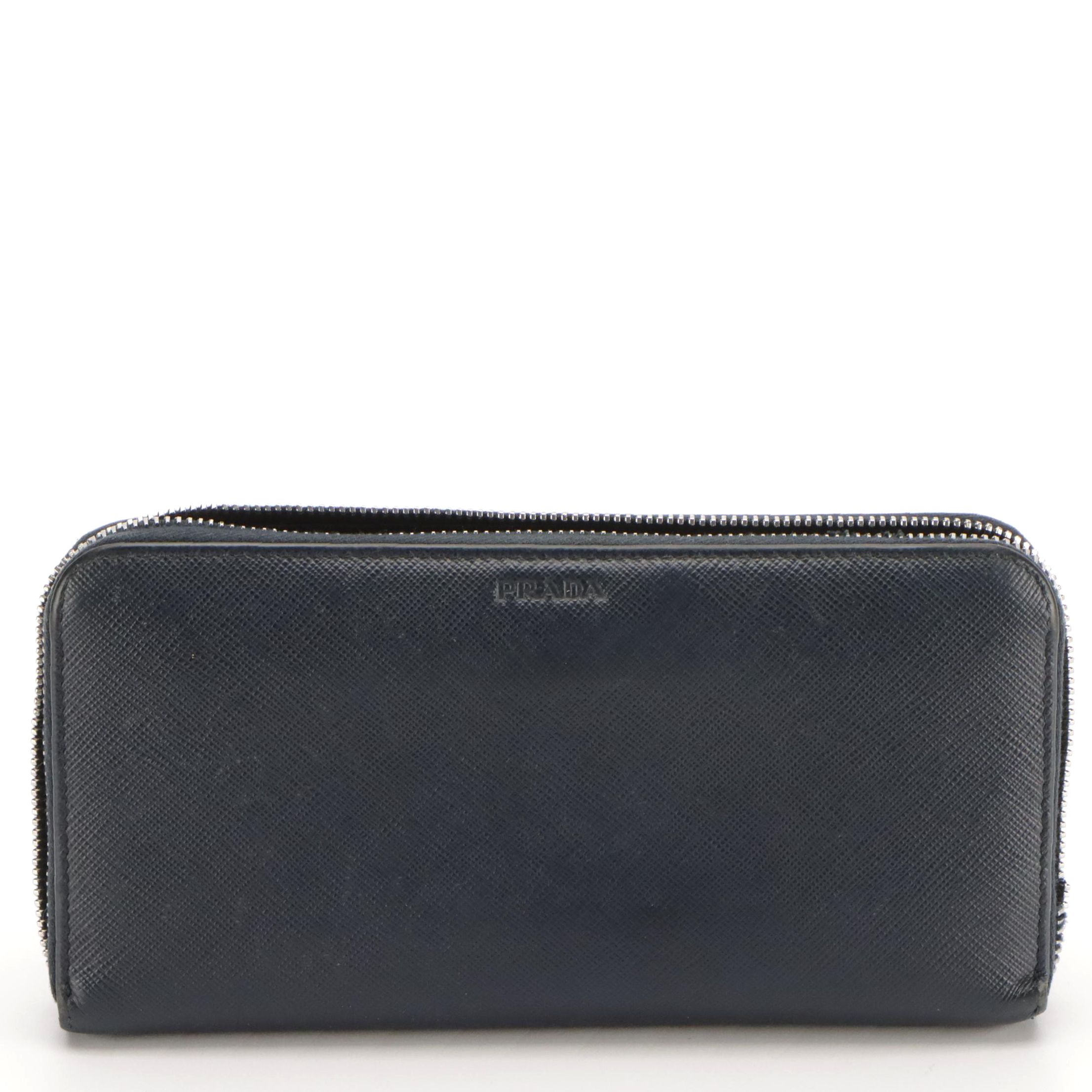 Prada Zip Around Wallet in Saffiano Leather