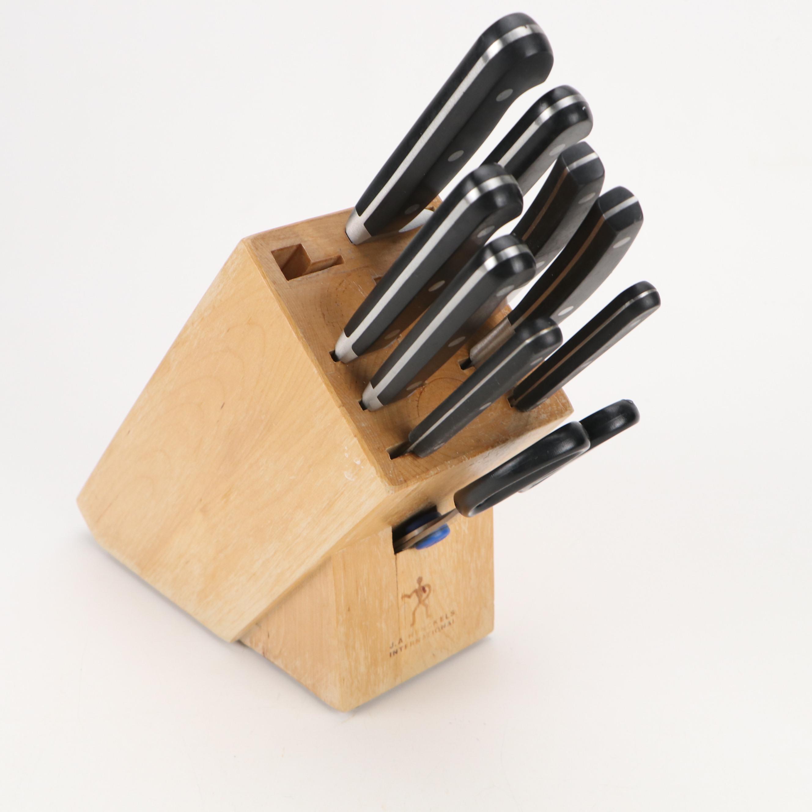 J.A. Henckels Kitchen Knives with Block and Other Kitchen Utensils