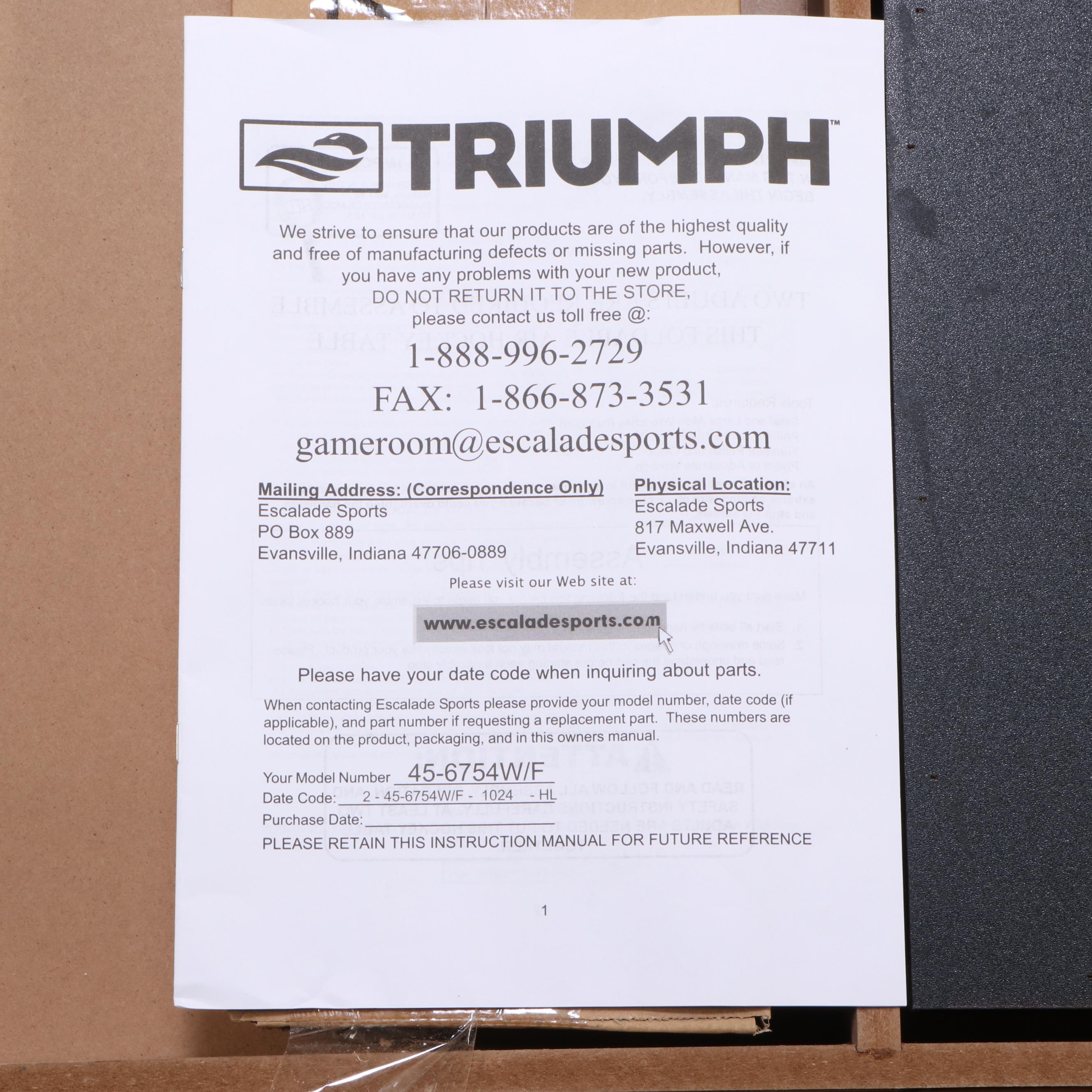 Triumph "Play N' Stow" 60" Air Hockey Table