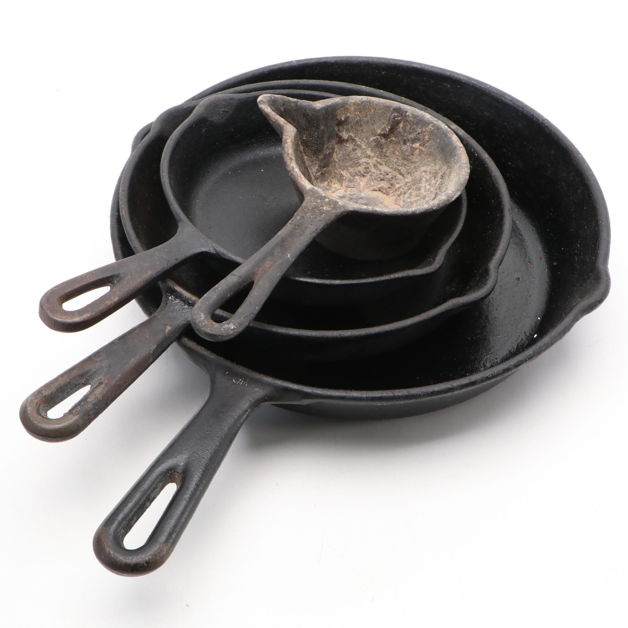 Classic Cast Iron Skillets and Other Iron Melting Pot, 20th Century