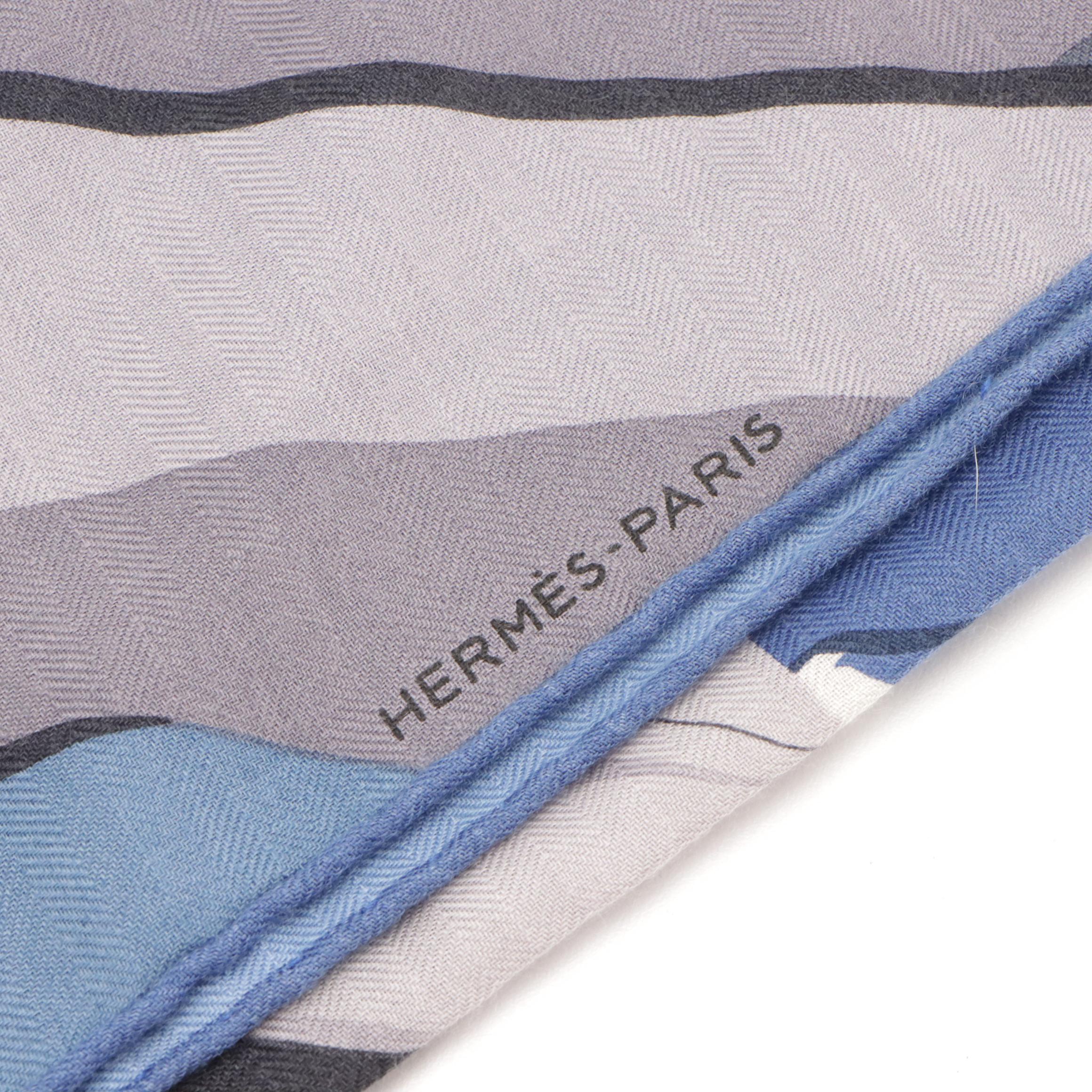 Hermès "High Flyer" Silk and Cashmere Shawl Scarf 140 in Box, With Tag