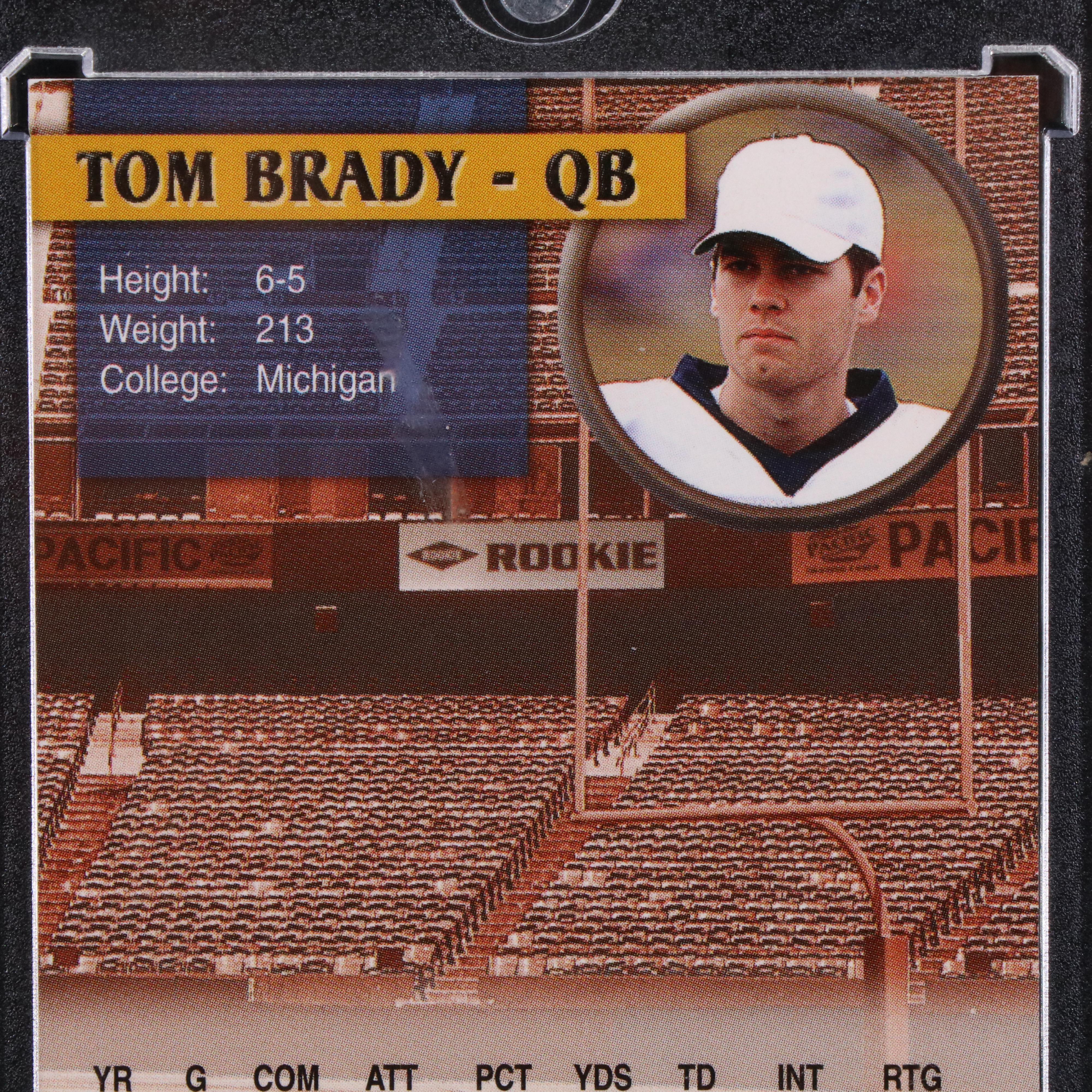 2000 Pacific Tom Brady Michigan Wolverines Rookie Football Card