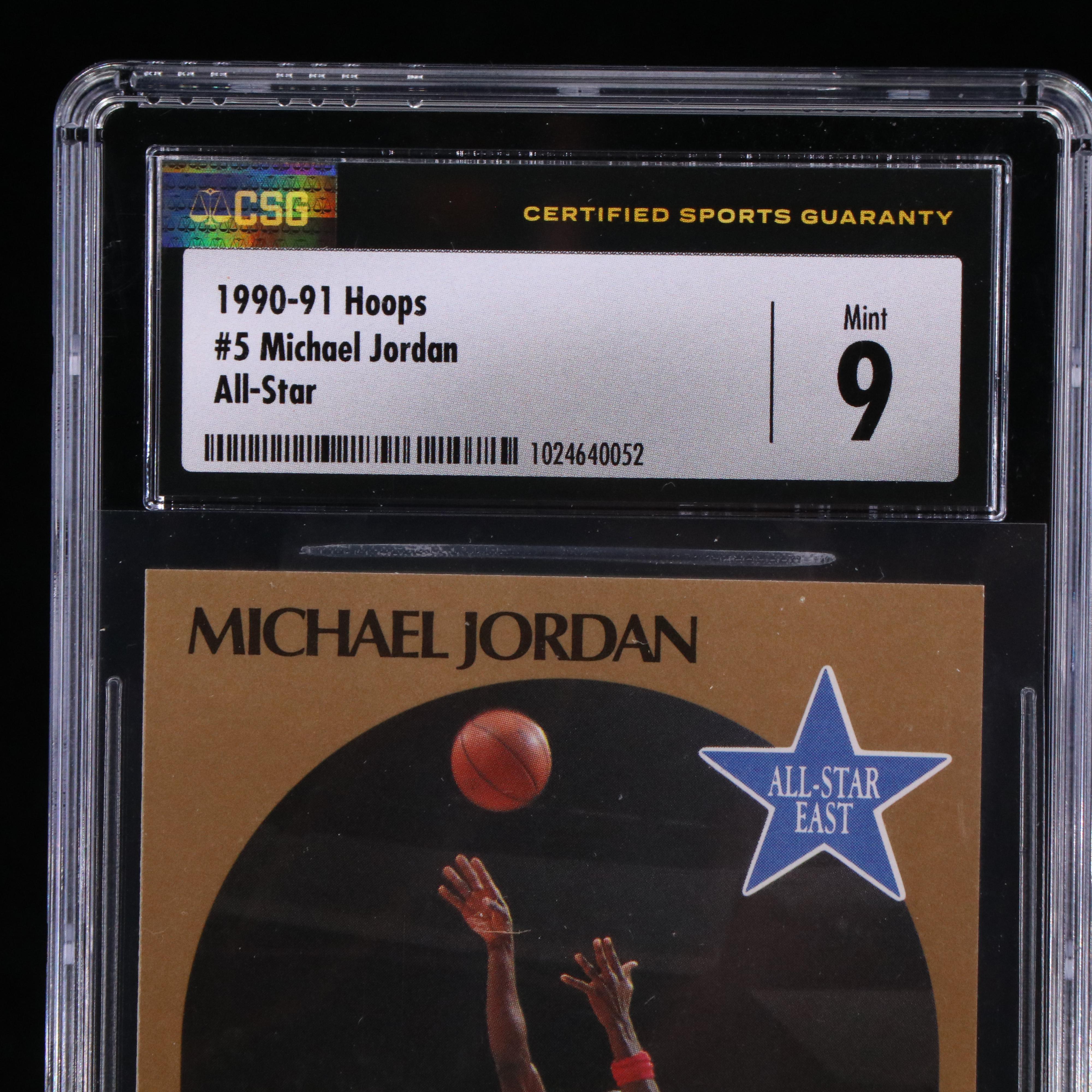 1990-91 NBA Hoops Michael Jordan All-Star Basketball Card Graded CSG 9