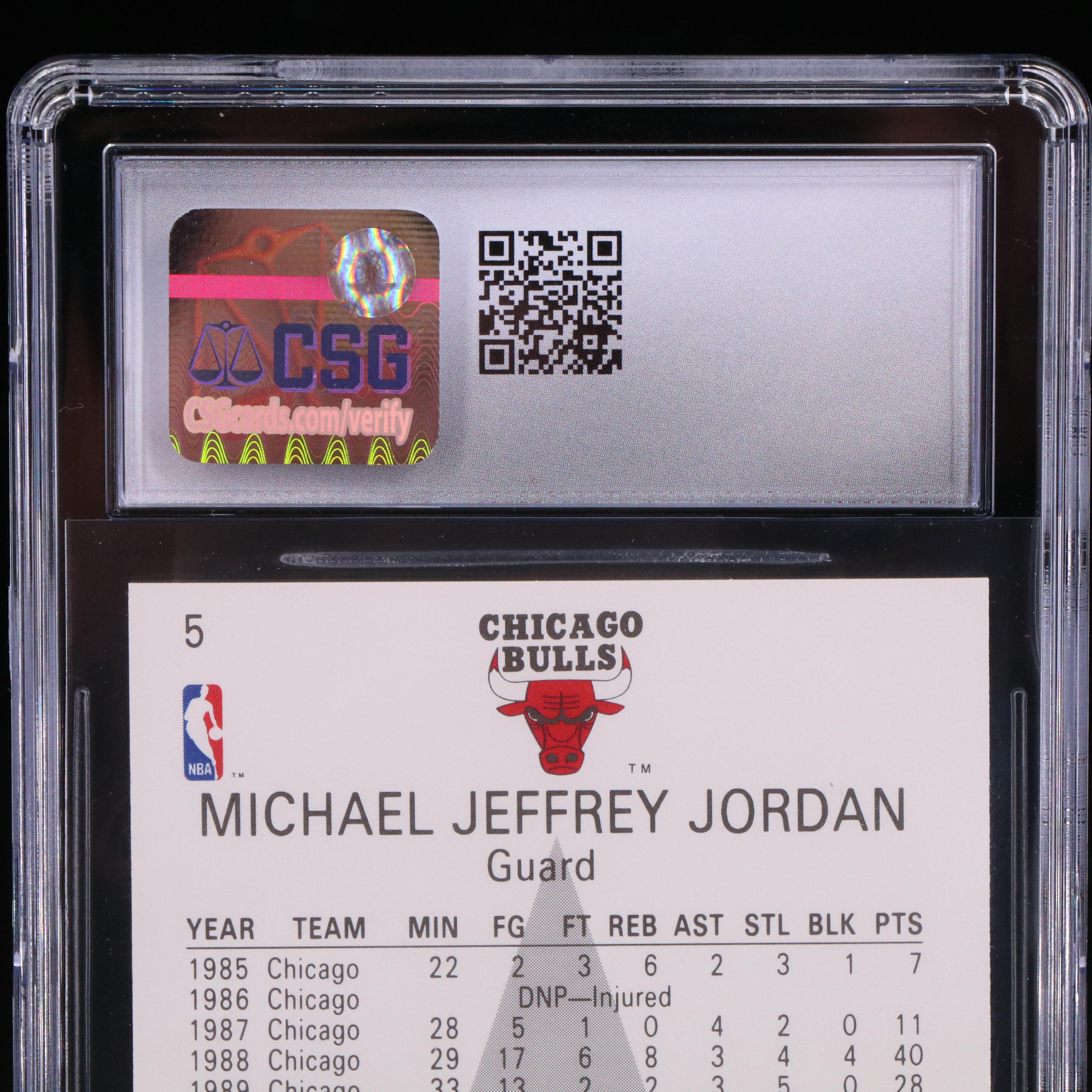 1990-91 NBA Hoops Michael Jordan All-Star Basketball Card Graded CSG 9