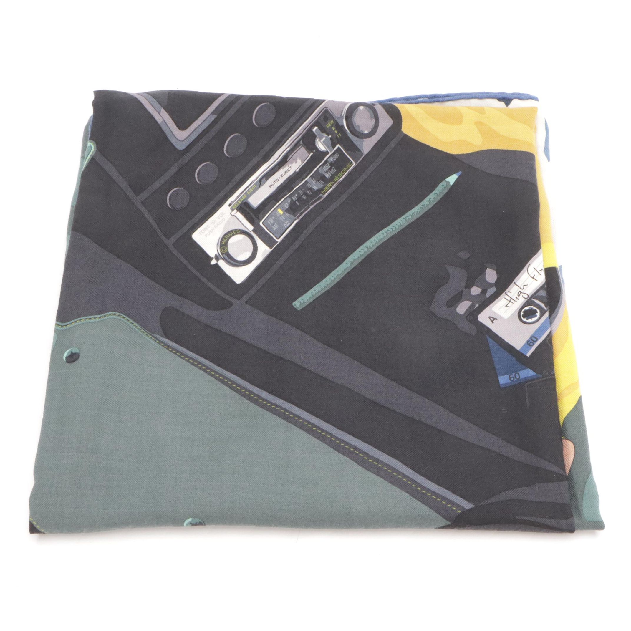 Hermès "High Flyer" Silk and Cashmere Shawl Scarf 140 in Box, With Tag