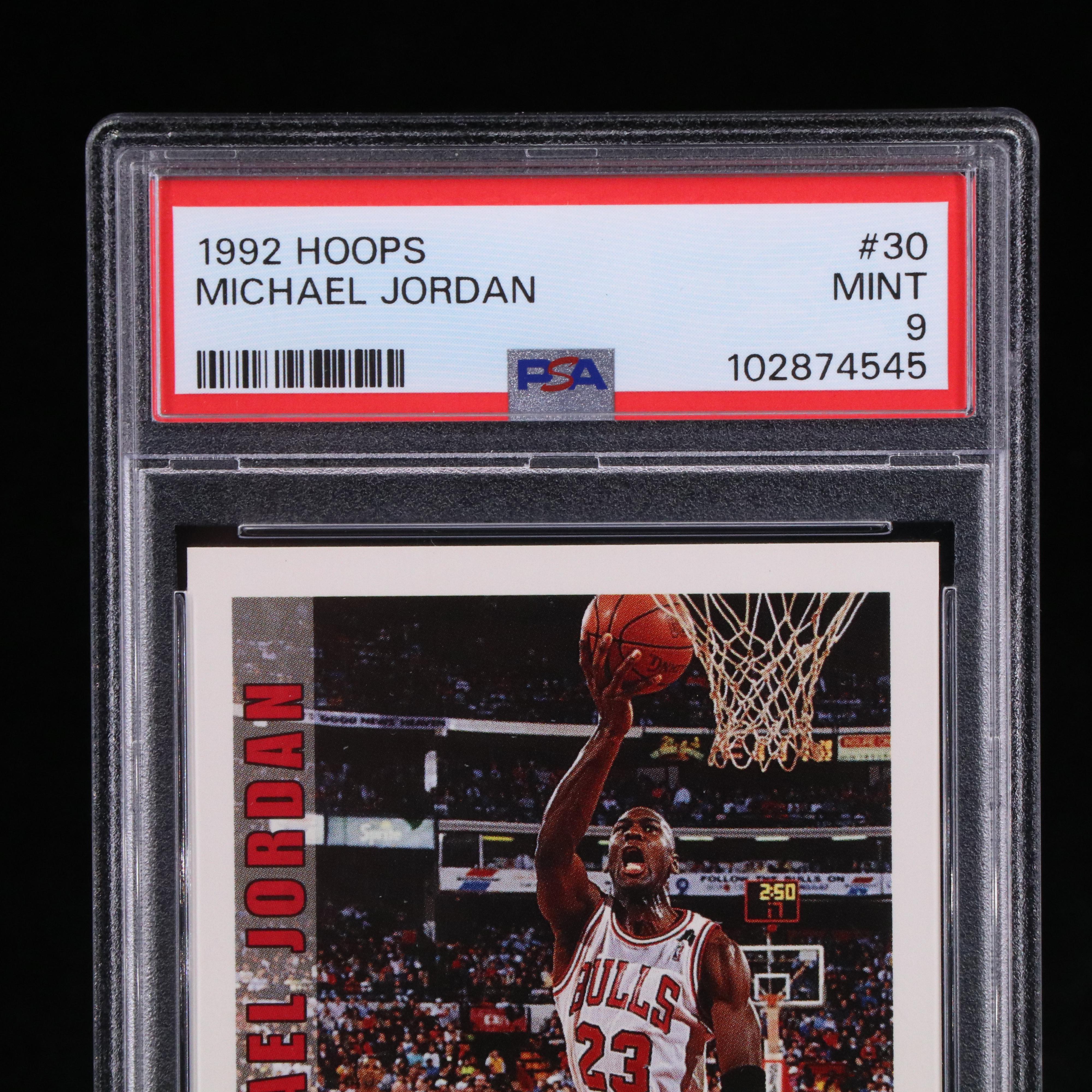1992 NBA Hoops Michael Jordan Chicago Bulls Basketball Card Graded PSA 9