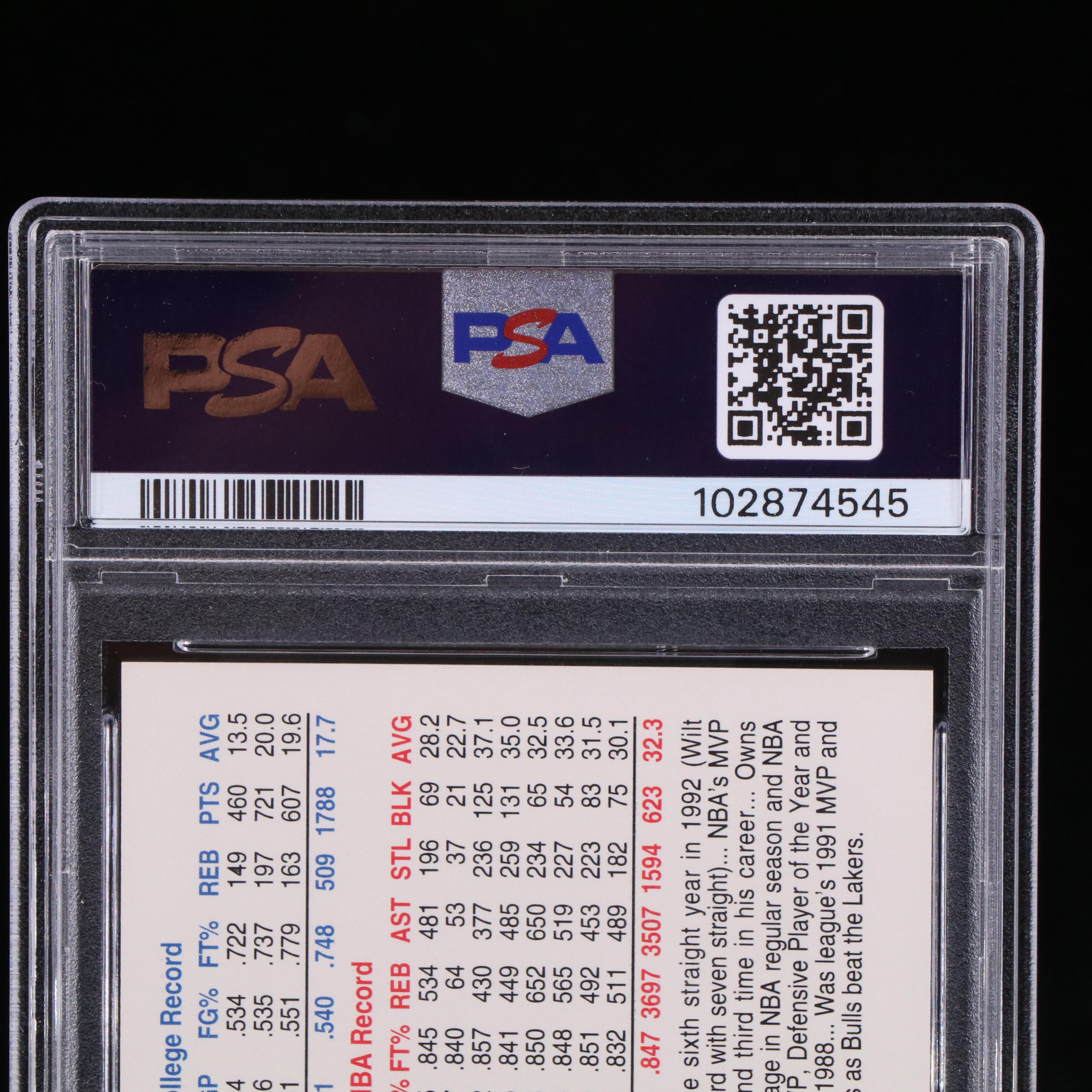 1992 NBA Hoops Michael Jordan Chicago Bulls Basketball Card Graded PSA 9