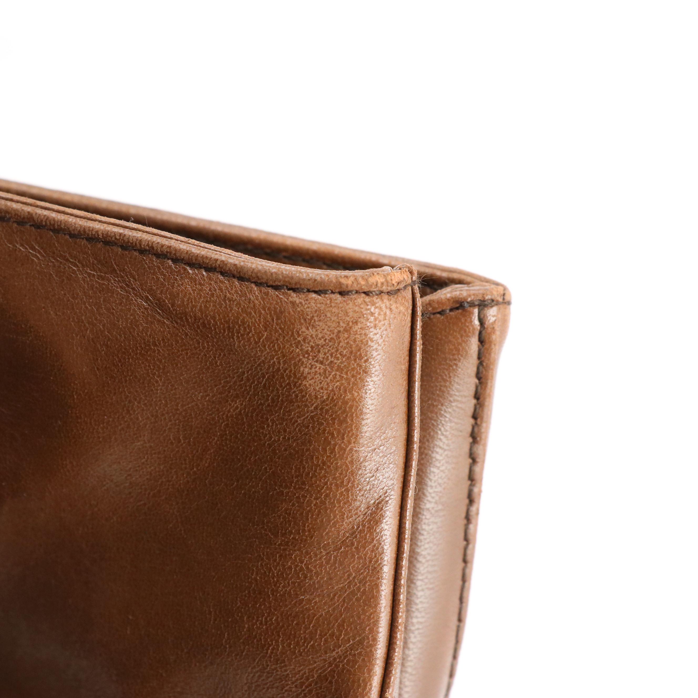 Prada Chocolate Brown Leather Shoulder Bag with Havana Resin Chain-Link Straps