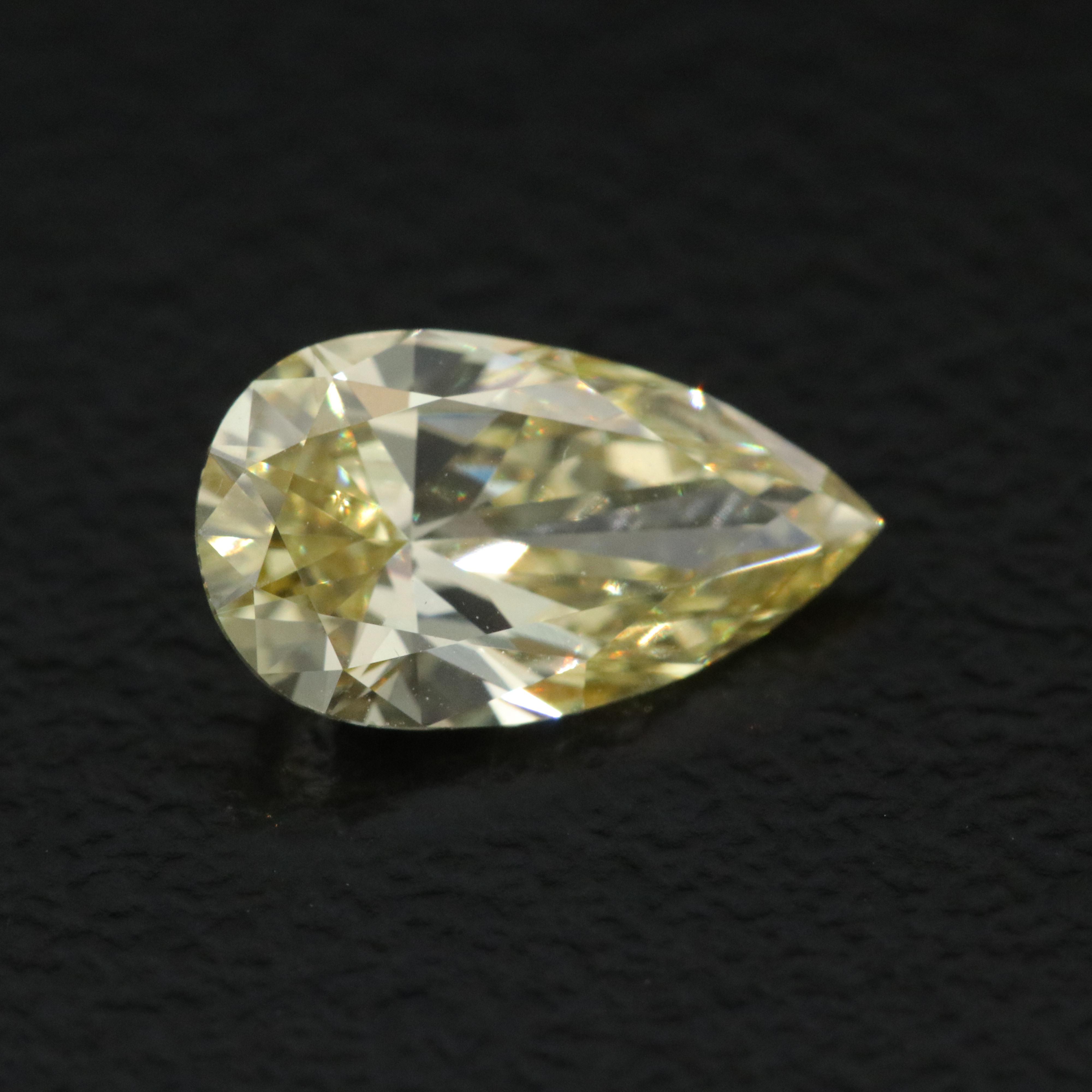 Loose 1.01 CT Lab Grown Fancy Yellow Diamond with IGI Report