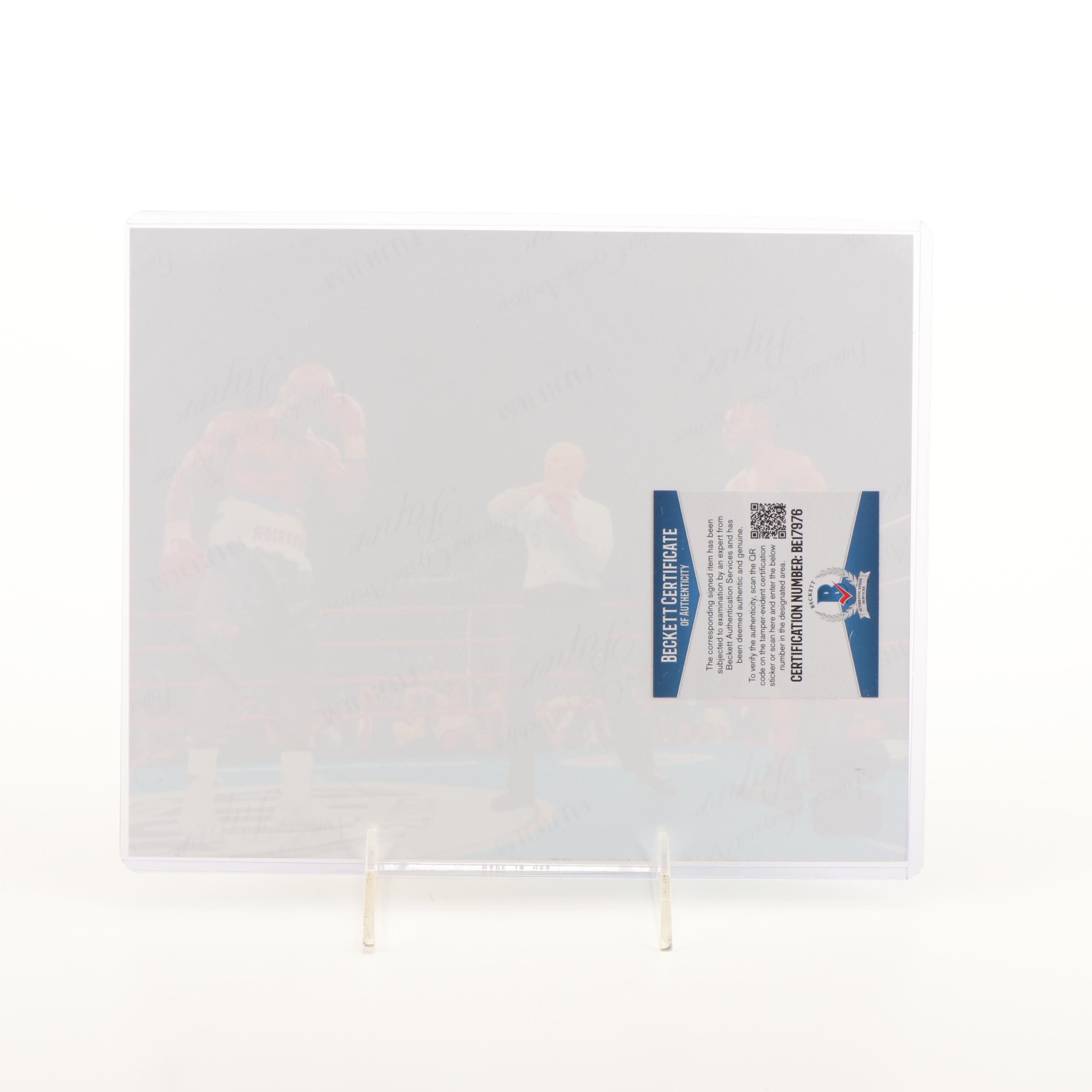 Mike Tyson Signed "Holyfield Ear Bite" Boxing Print, Beckett