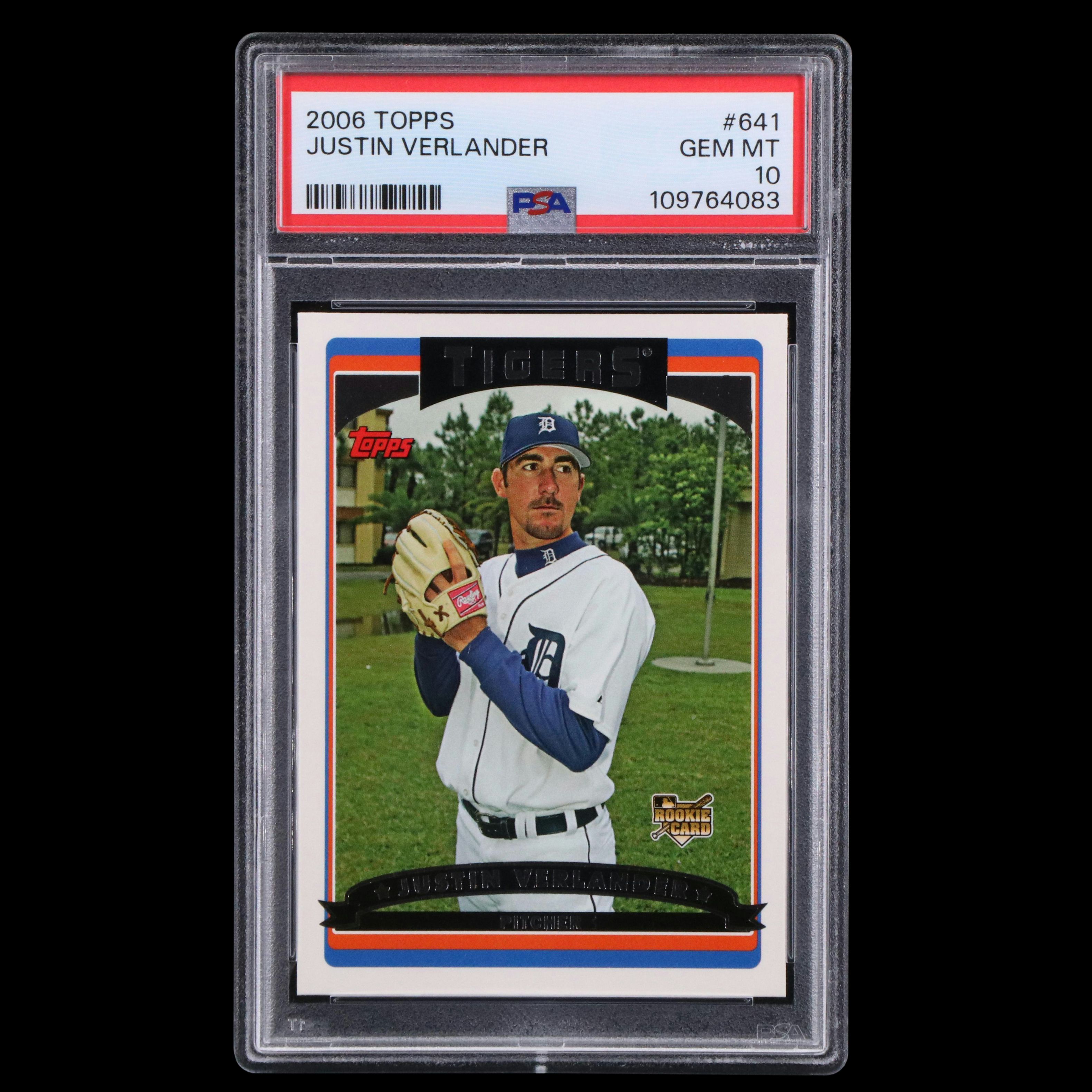 2006 Topps Justin Verlander Detroit Tigers Rookie Baseball Card Graded PSA 10