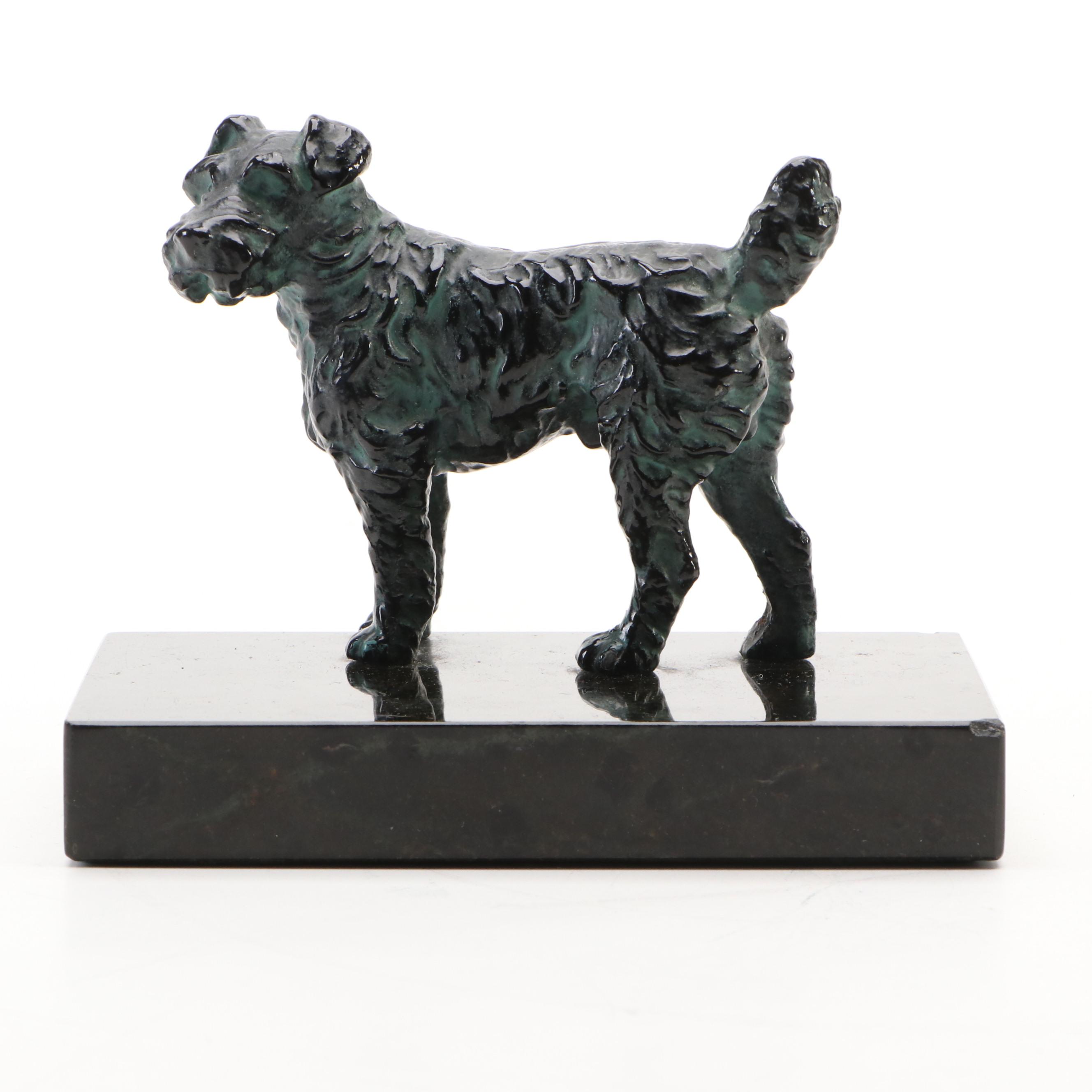 Hudson "The Littles" Pewter Figurine with Other Metal and Marble Dog