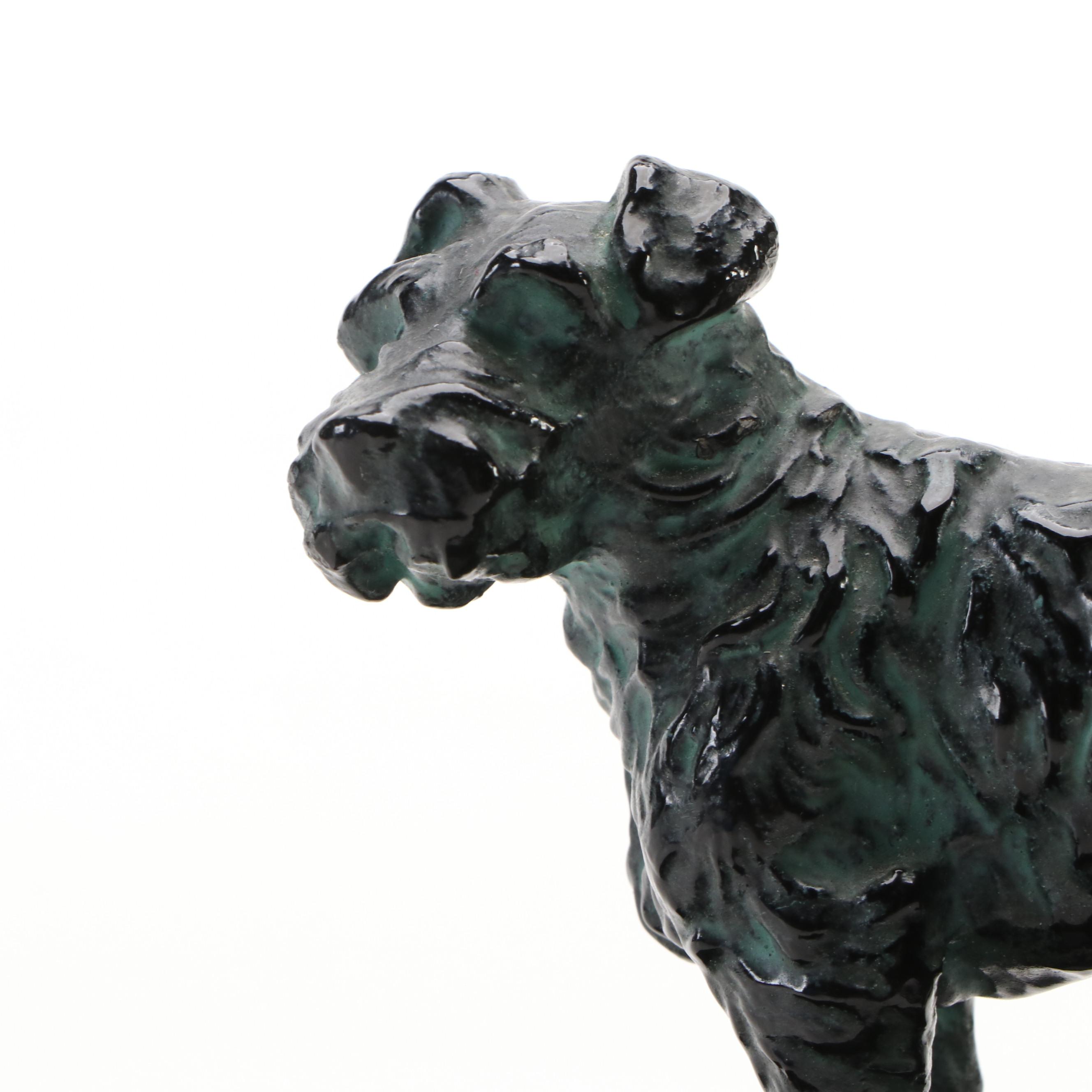 Hudson "The Littles" Pewter Figurine with Other Metal and Marble Dog