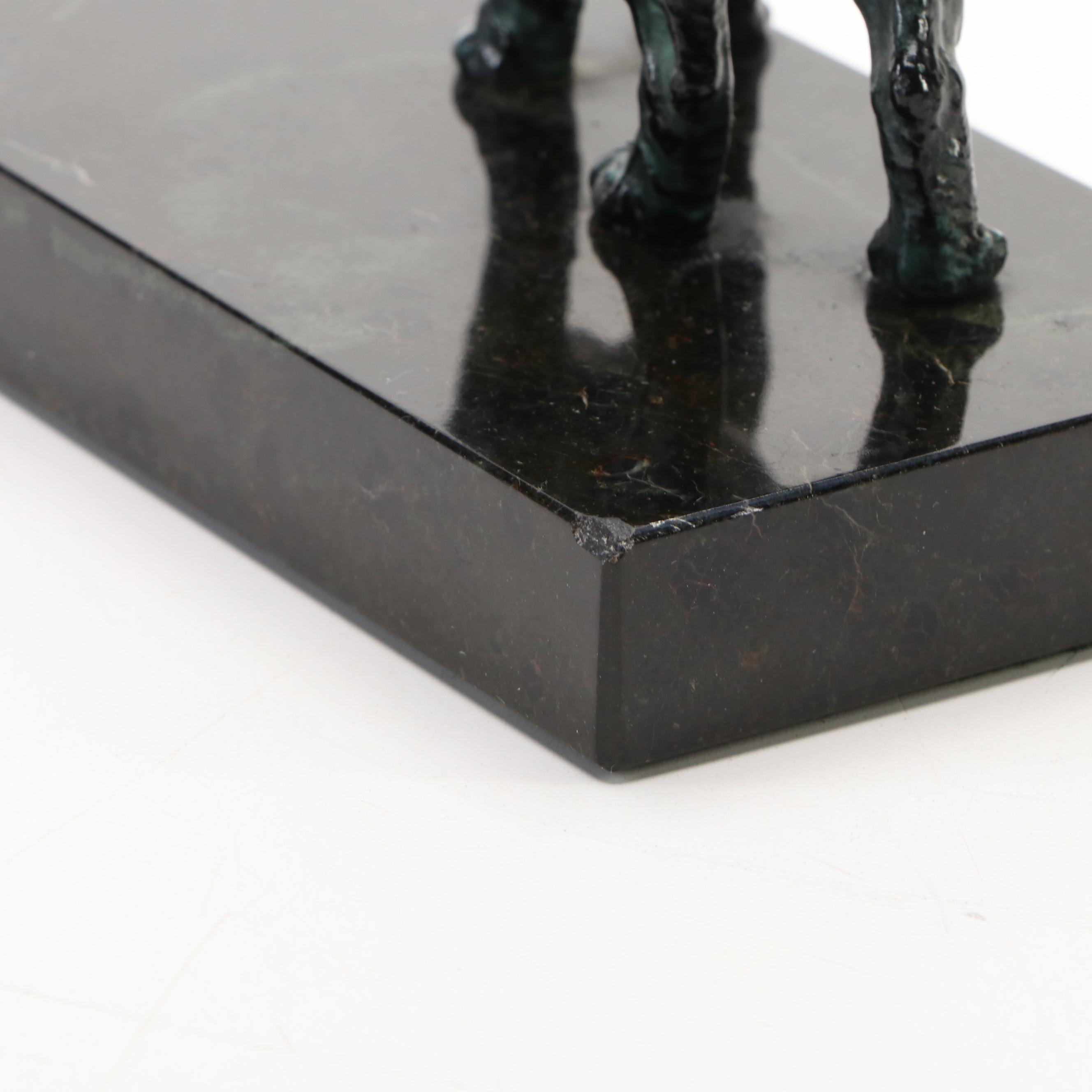 Hudson "The Littles" Pewter Figurine with Other Metal and Marble Dog