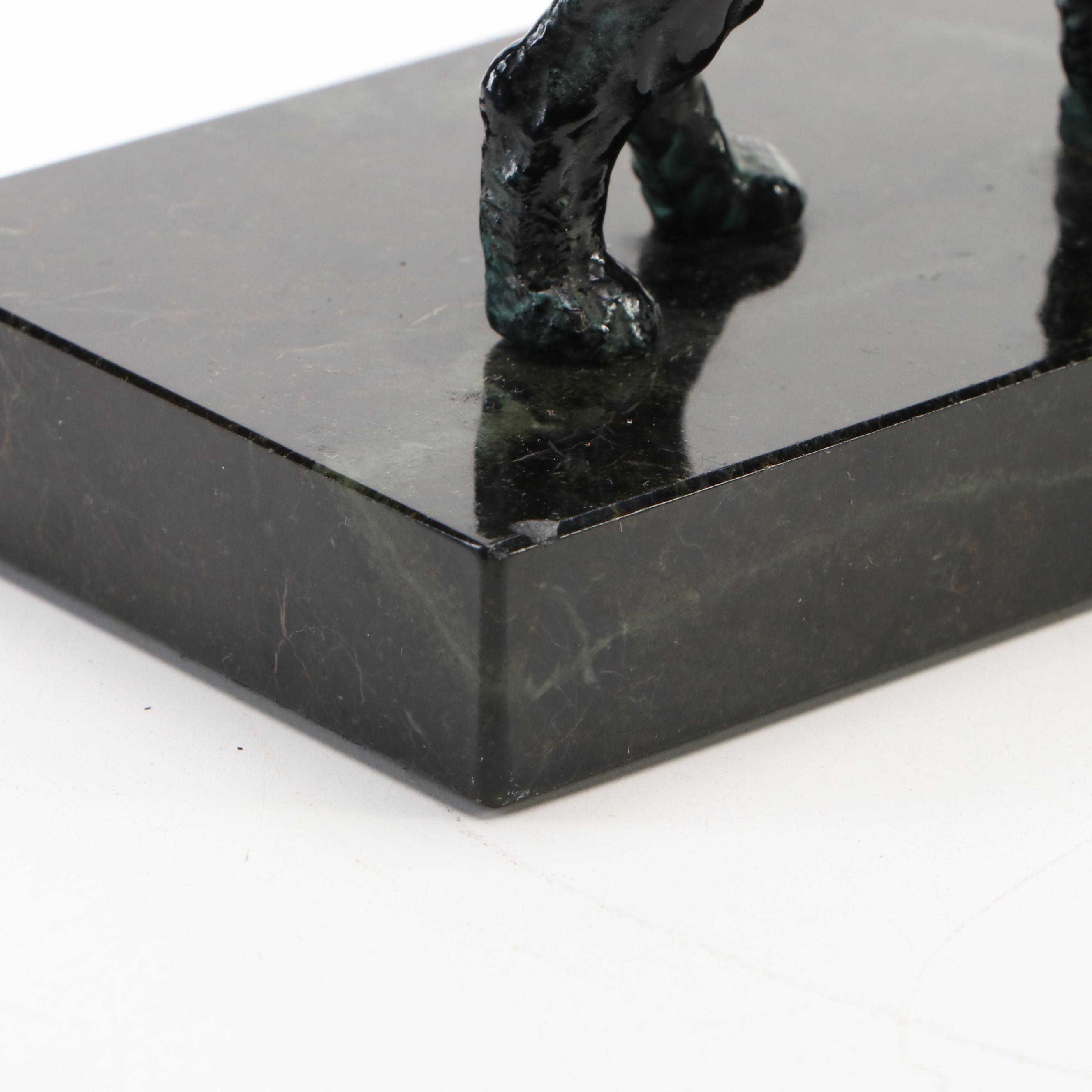 Hudson "The Littles" Pewter Figurine with Other Metal and Marble Dog