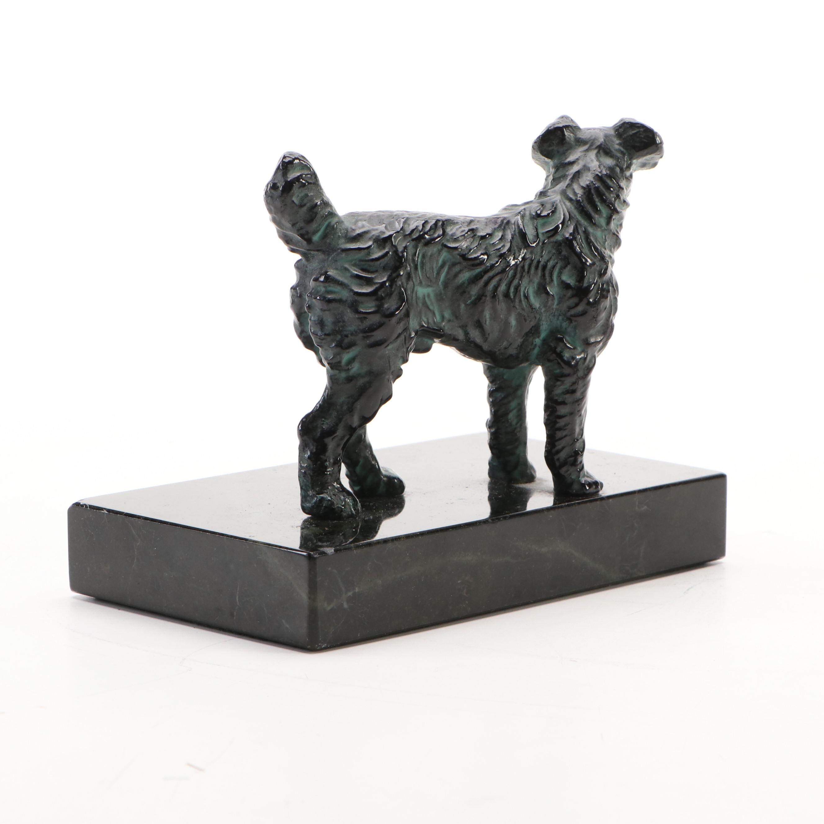 Hudson "The Littles" Pewter Figurine with Other Metal and Marble Dog