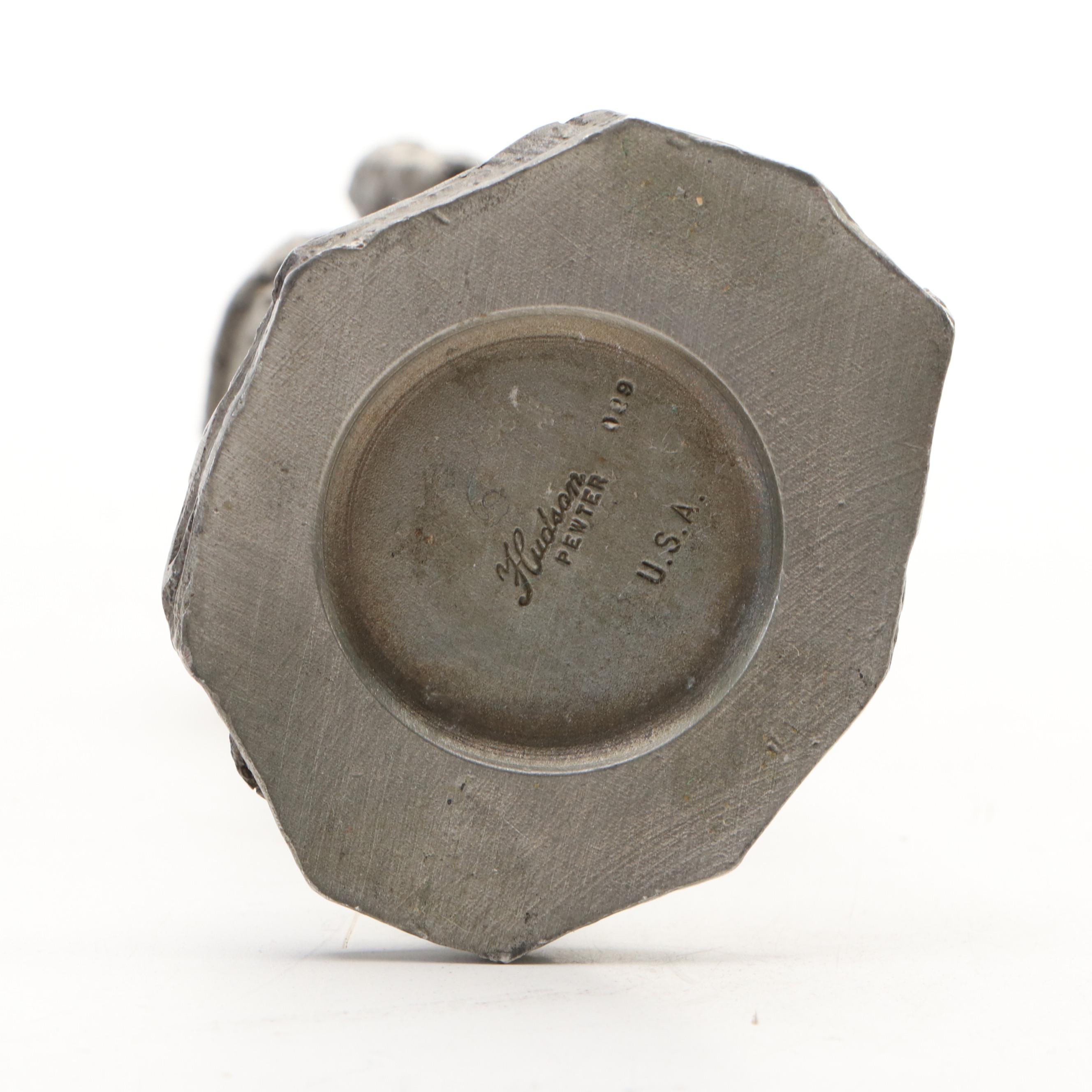 Hudson "The Littles" Pewter Figurine with Other Metal and Marble Dog