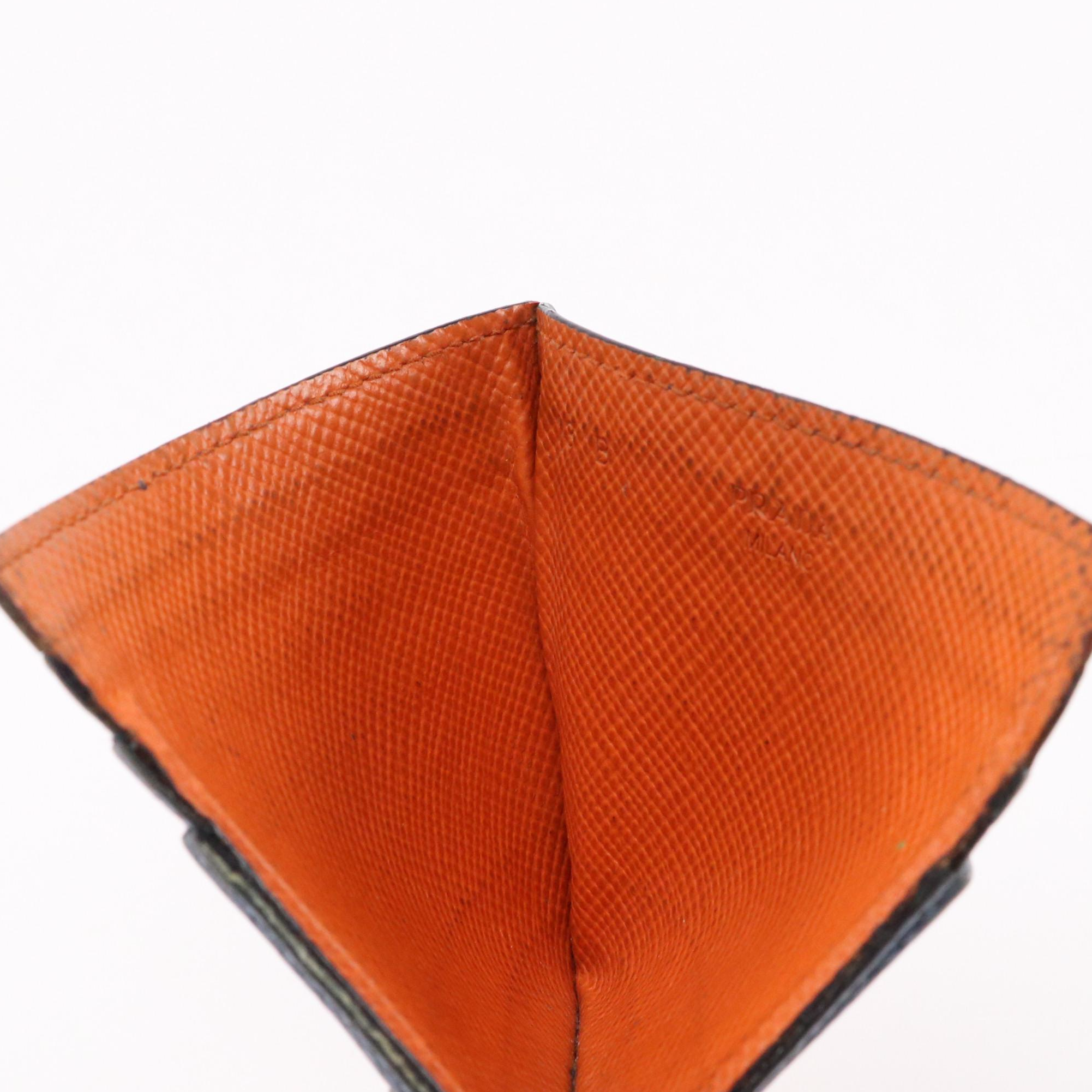 Prada Card Holder in Blue and Orange Grained Leather