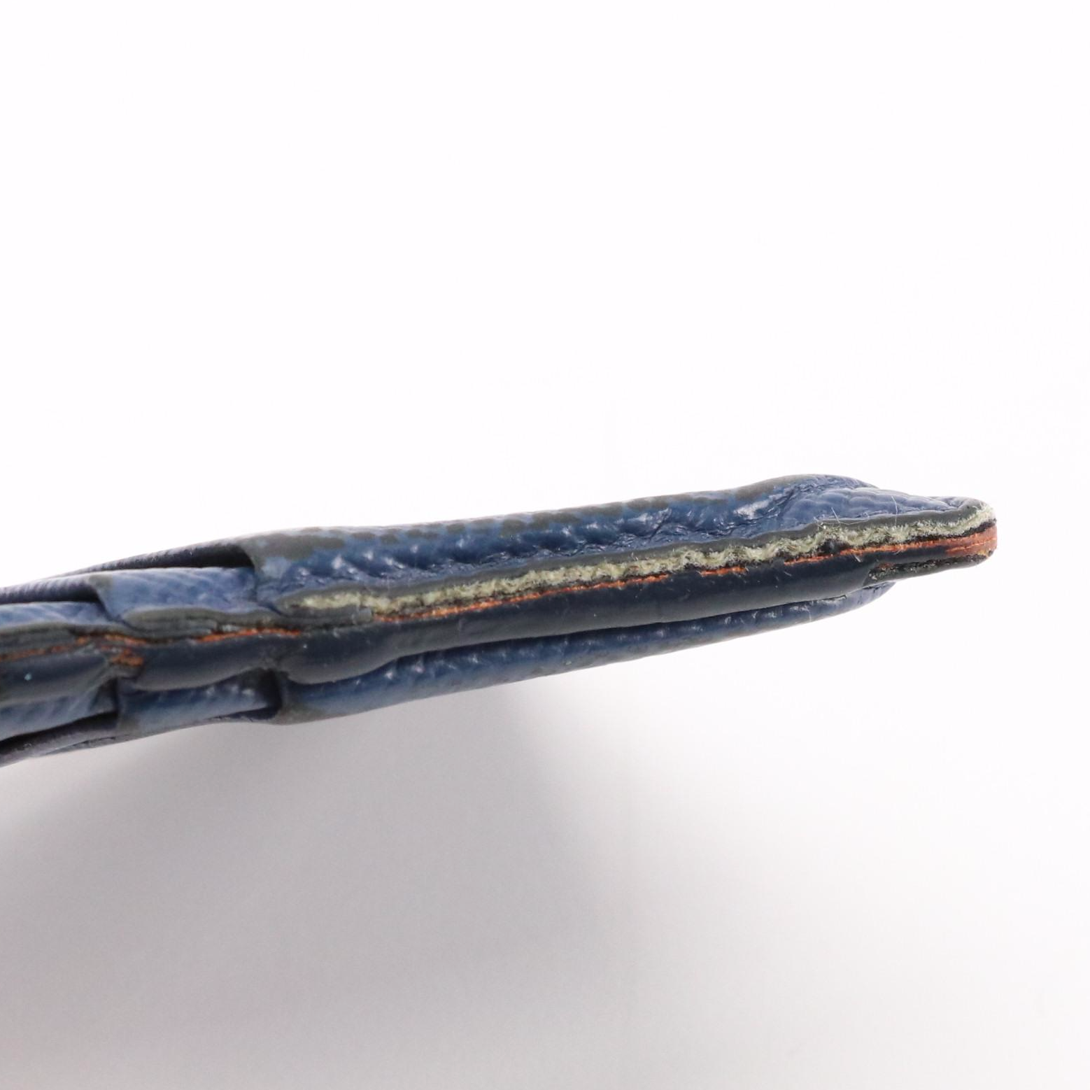 Prada Card Holder in Blue and Orange Grained Leather