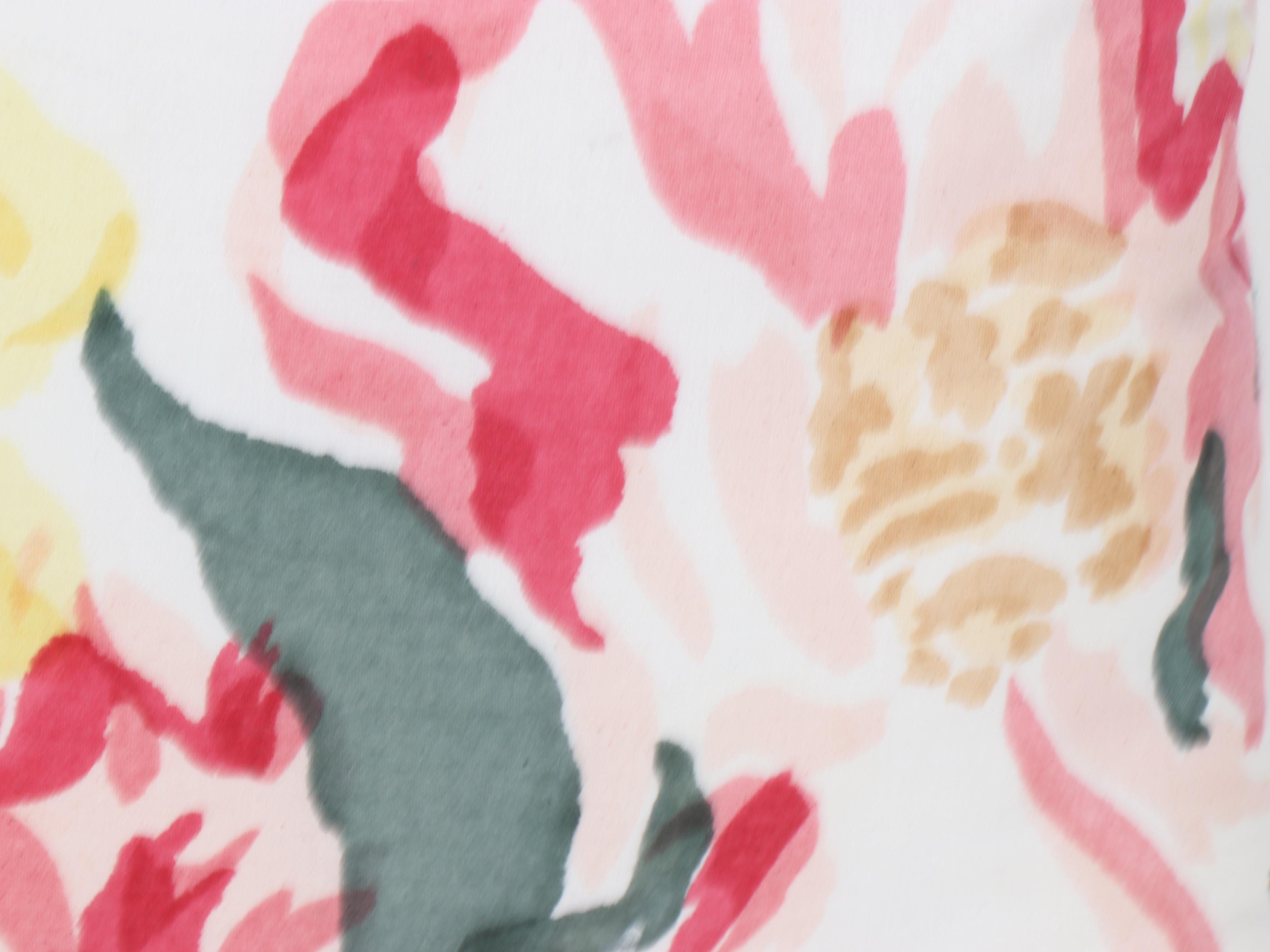 Floral Print and Pintuck Maroon Accent Pillows