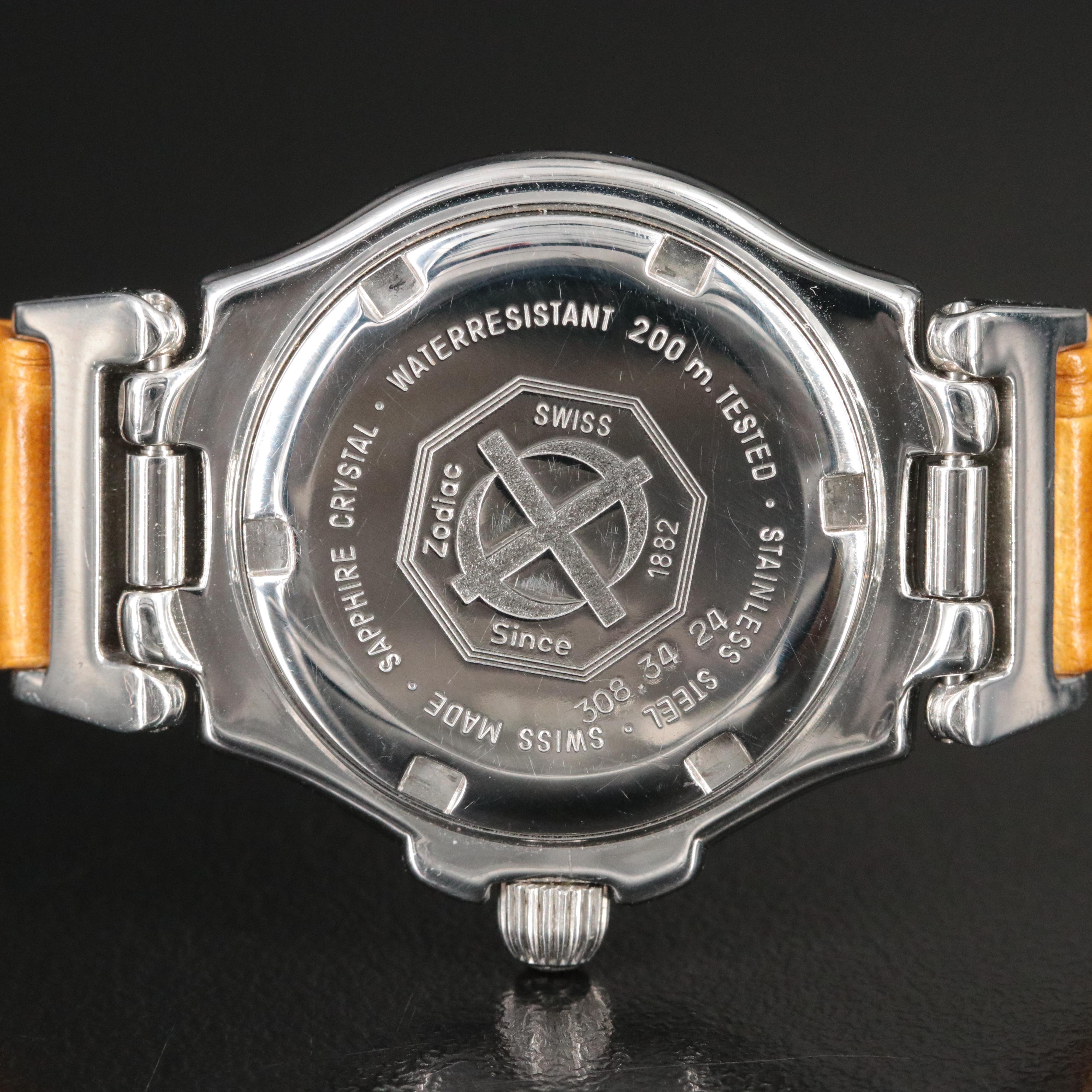 Zodiac Professional 200 Meters Stainless Steel Date Watch