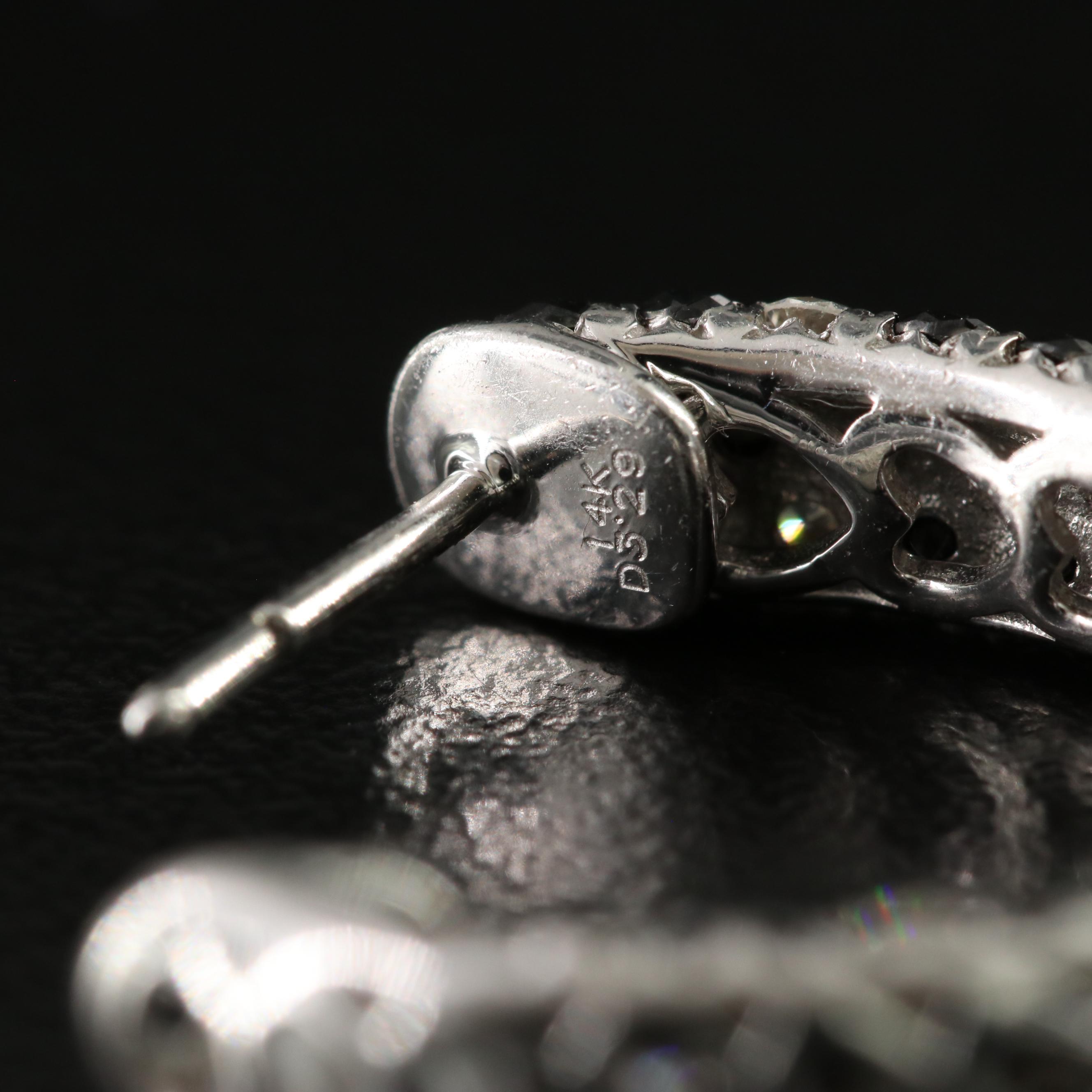 14K 3.29 CTW Diamond Inside-Out Hoop Earrings with Fancy Black Diamonds