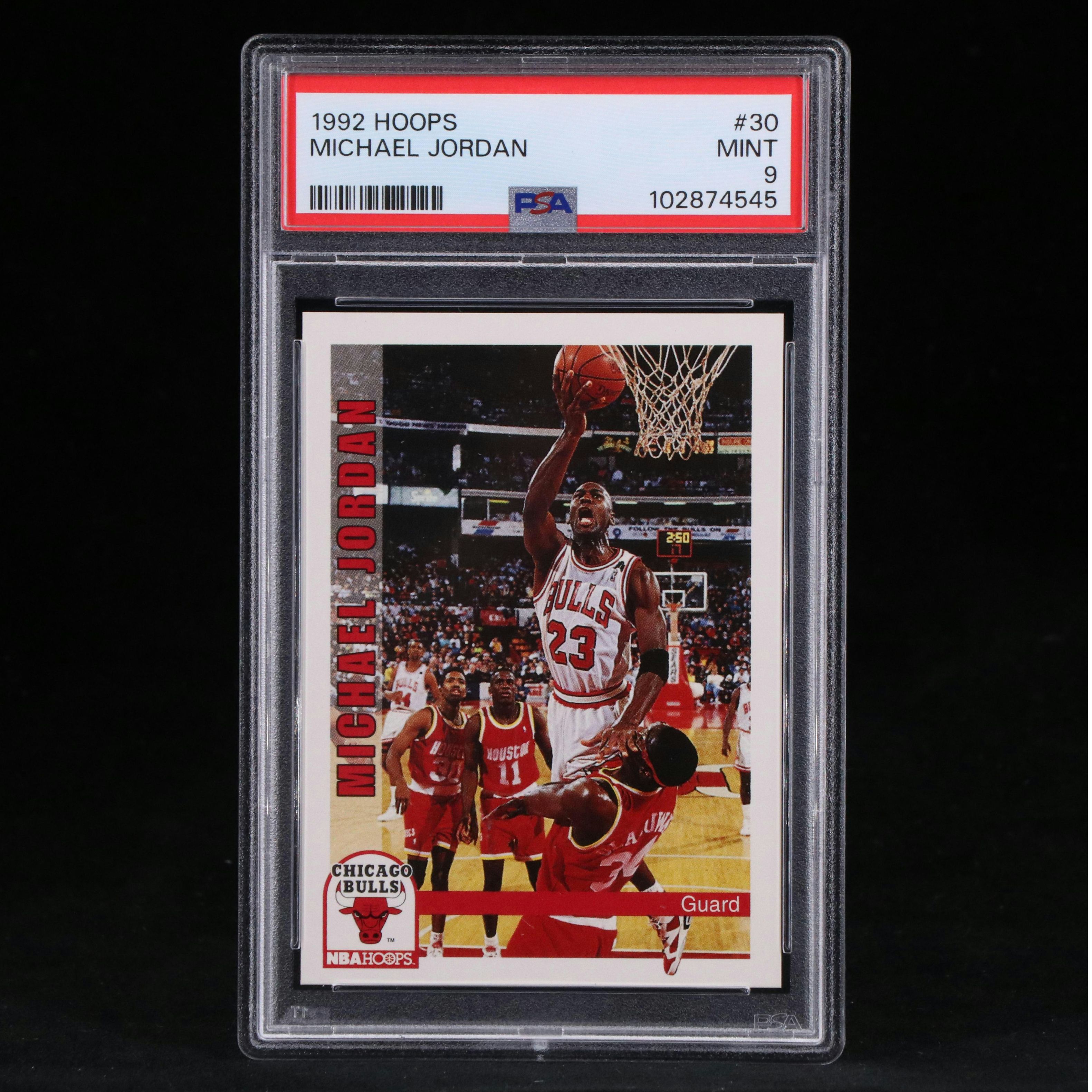 1992 NBA Hoops Michael Jordan Chicago Bulls Basketball Card Graded PSA 9