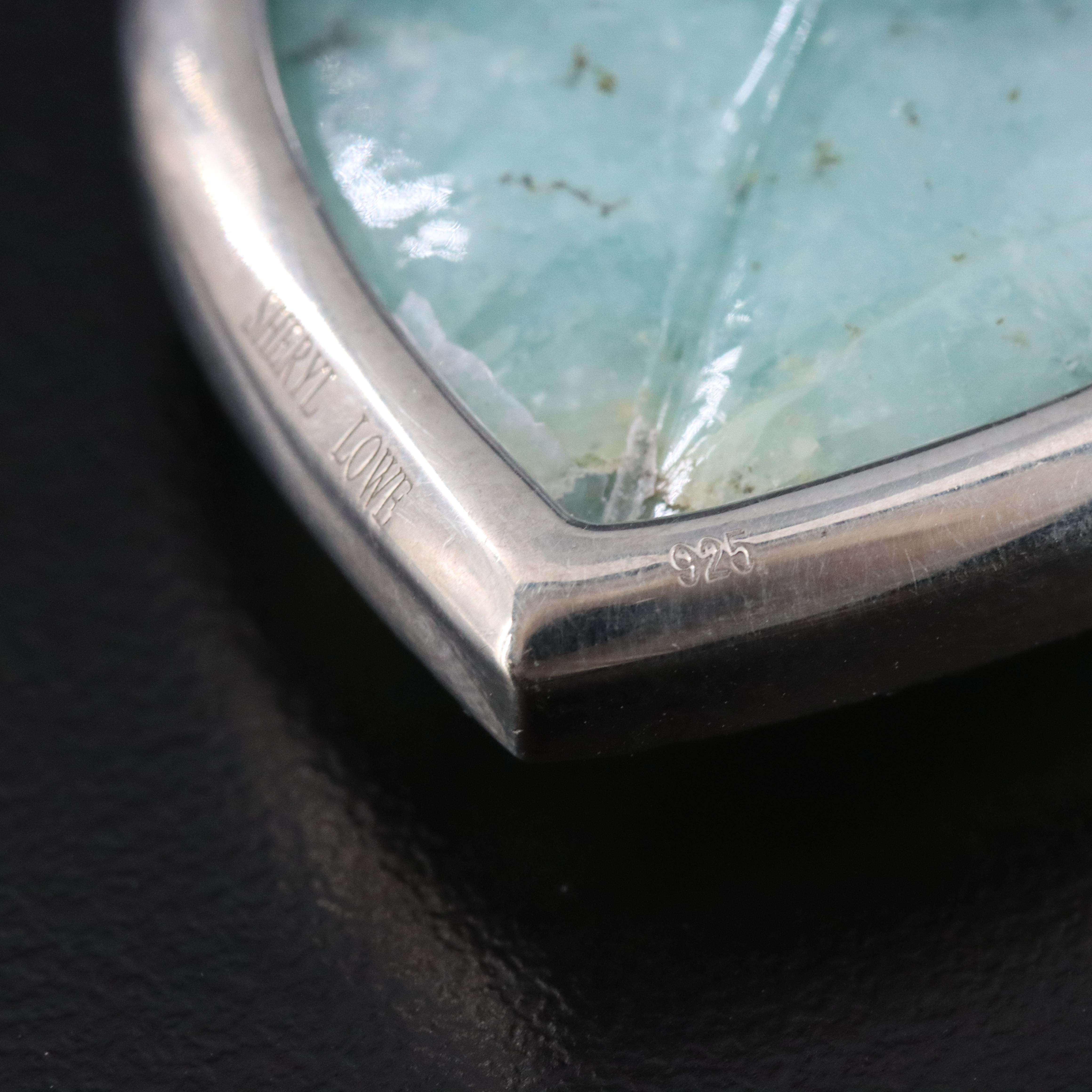Sheryl Lowe Sterling Grandidierite and Diamond Heart Pendant