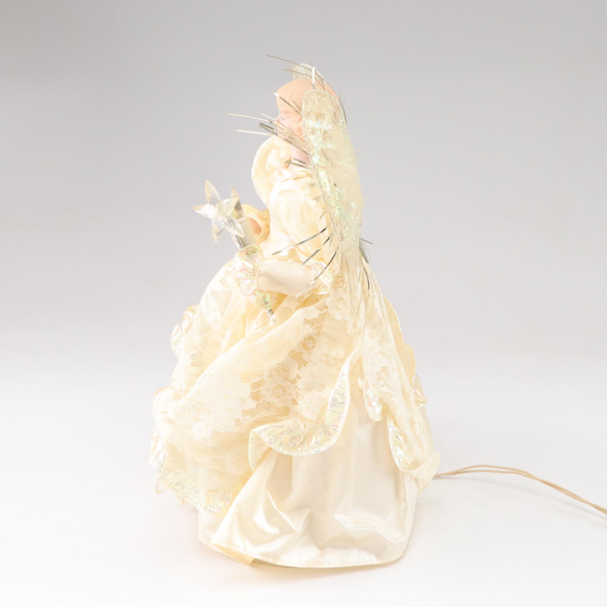 House of Lloyd Angel Tree Topper with Bisque Cherub Candle Holders & Ornaments