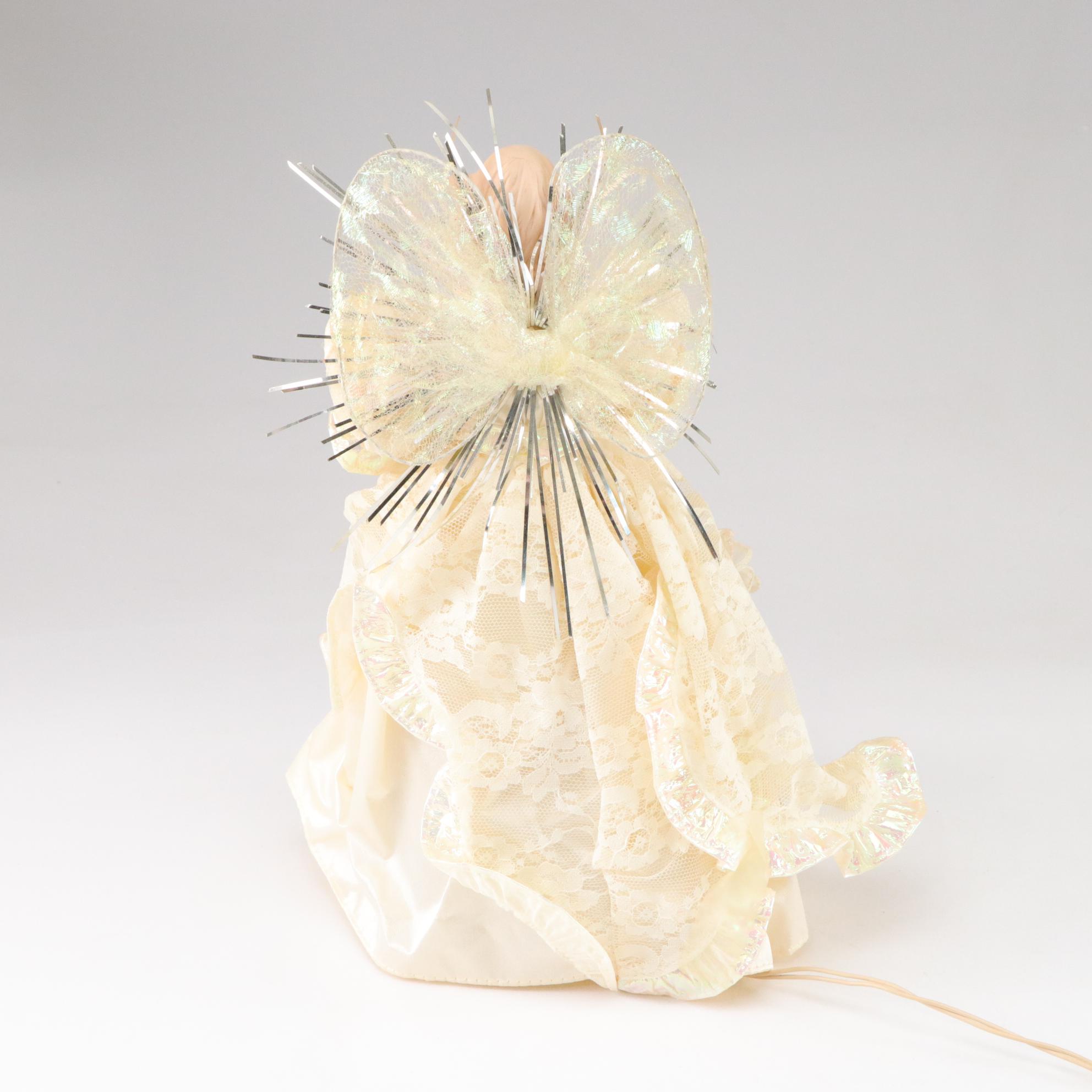 House of Lloyd Angel Tree Topper with Bisque Cherub Candle Holders & Ornaments