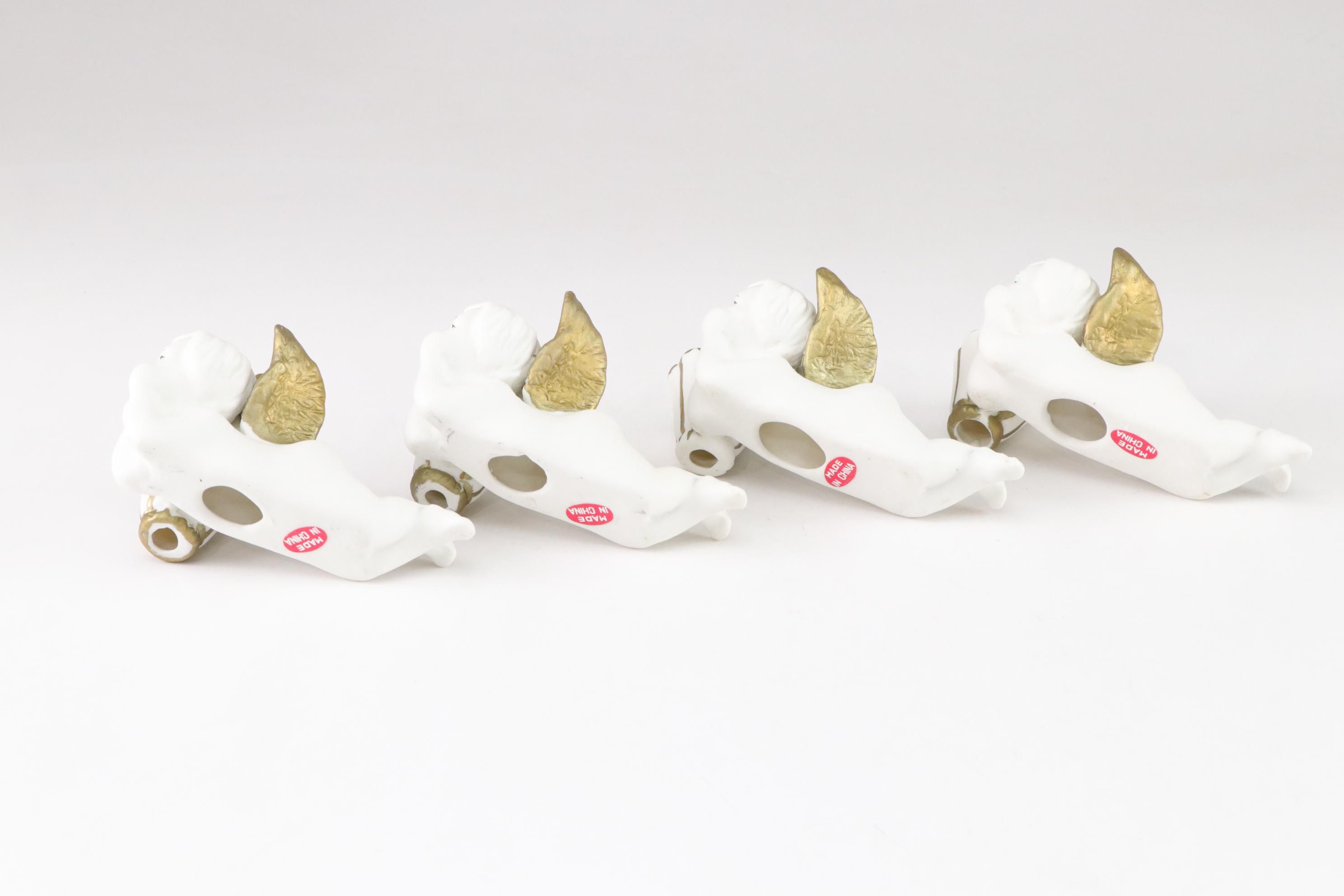 House of Lloyd Angel Tree Topper with Bisque Cherub Candle Holders & Ornaments