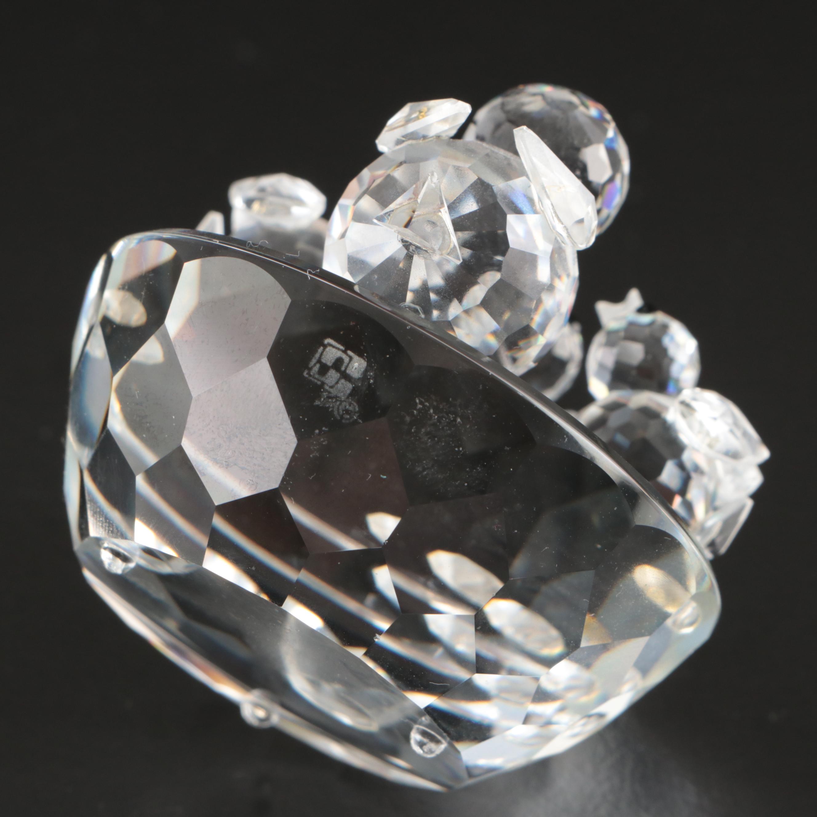 Swarovski Crystal "Bird's Nest," "Owl" and More Figures with Mirrored Stands