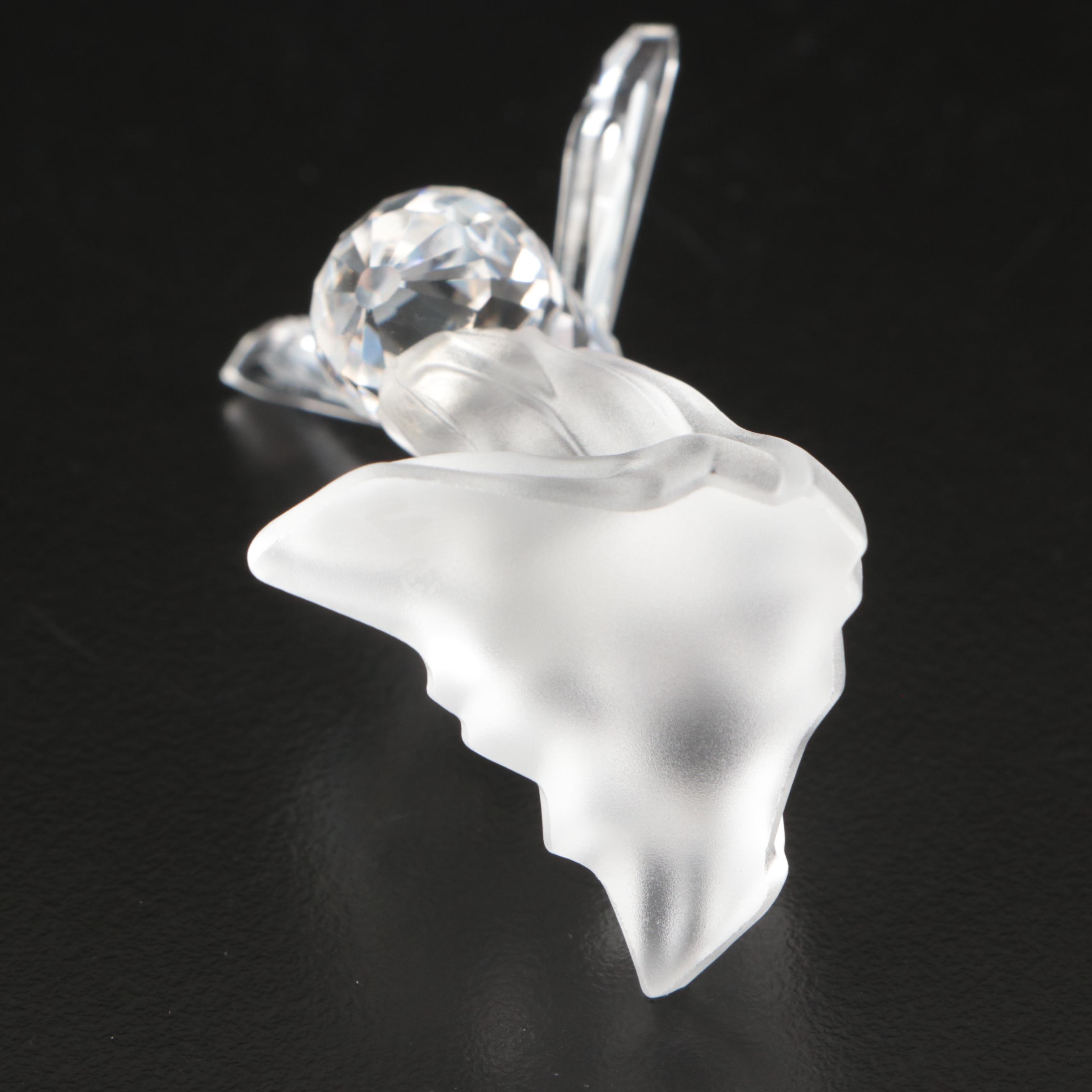 Swarovski Crystal "Bird's Nest," "Owl" and More Figures with Mirrored Stands