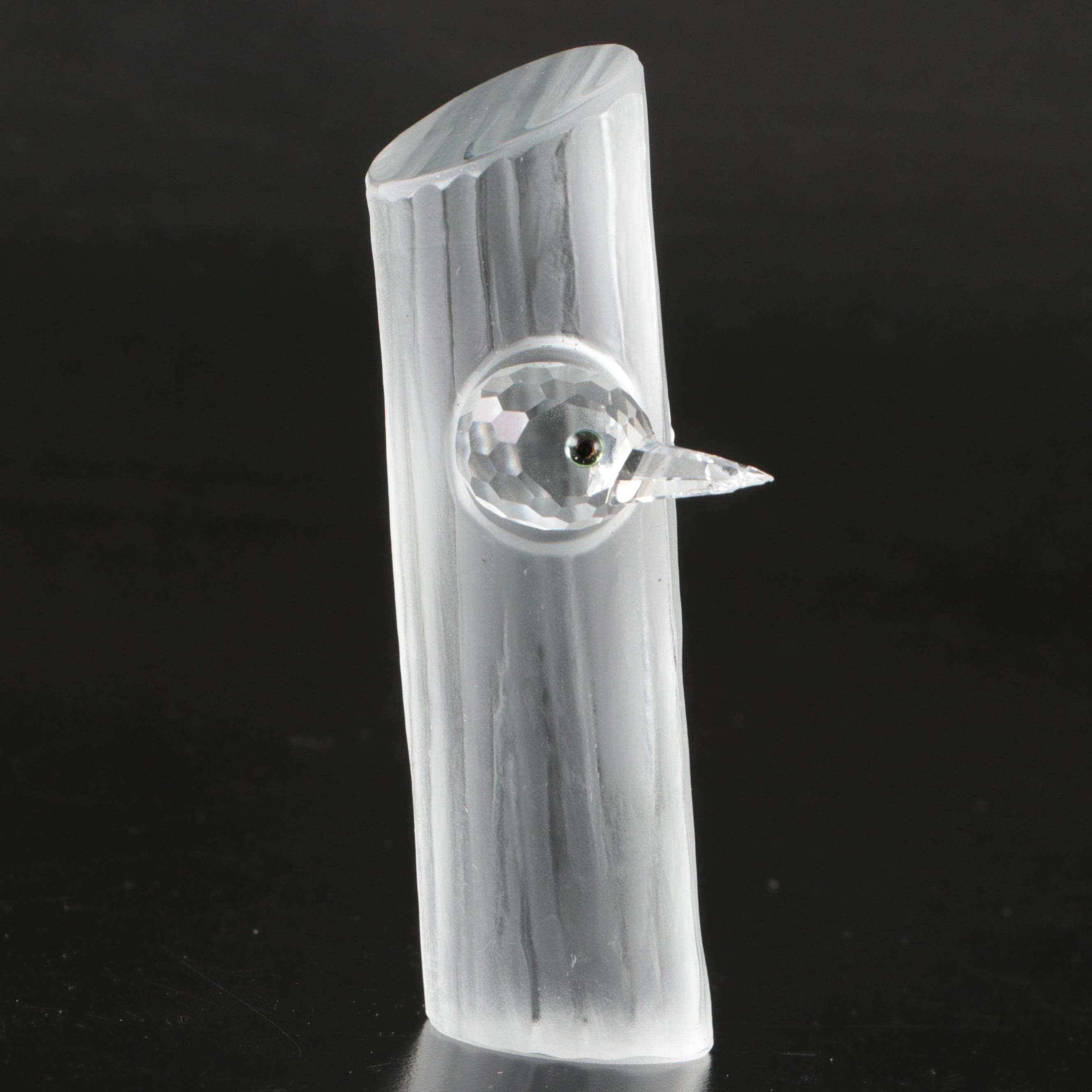 Swarovski Crystal "Bird's Nest," "Owl" and More Figures with Mirrored Stands