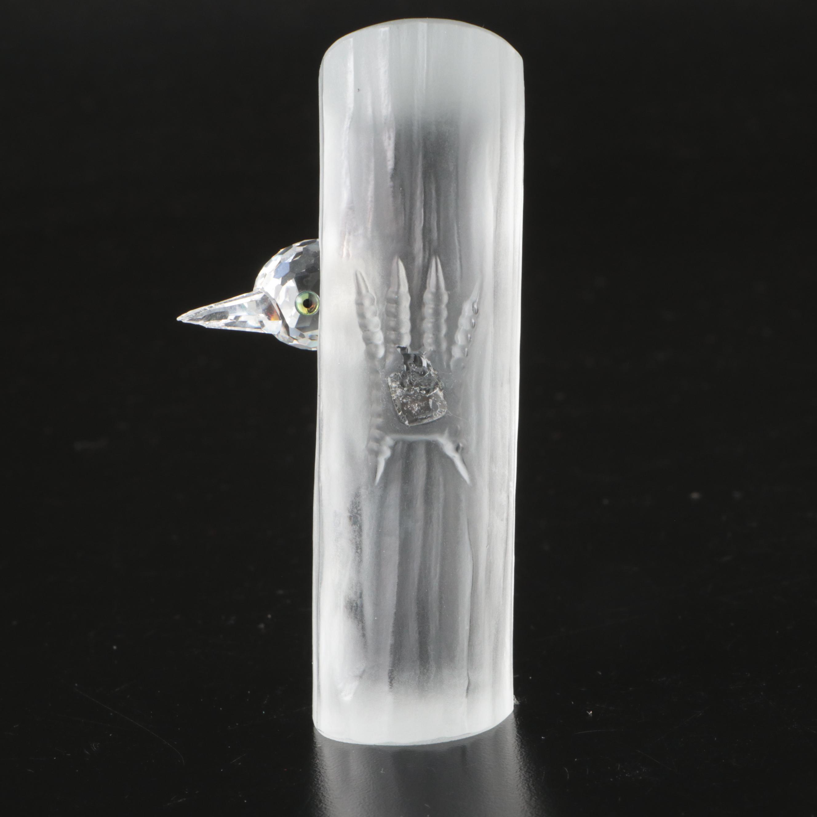 Swarovski Crystal "Bird's Nest," "Owl" and More Figures with Mirrored Stands