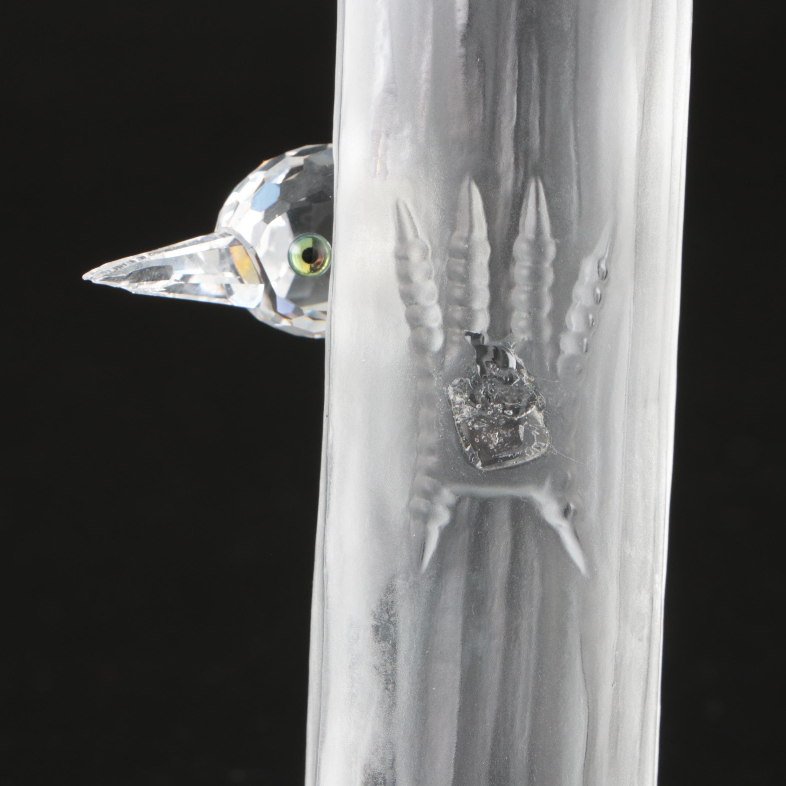 Swarovski Crystal "Bird's Nest," "Owl" and More Figures with Mirrored Stands