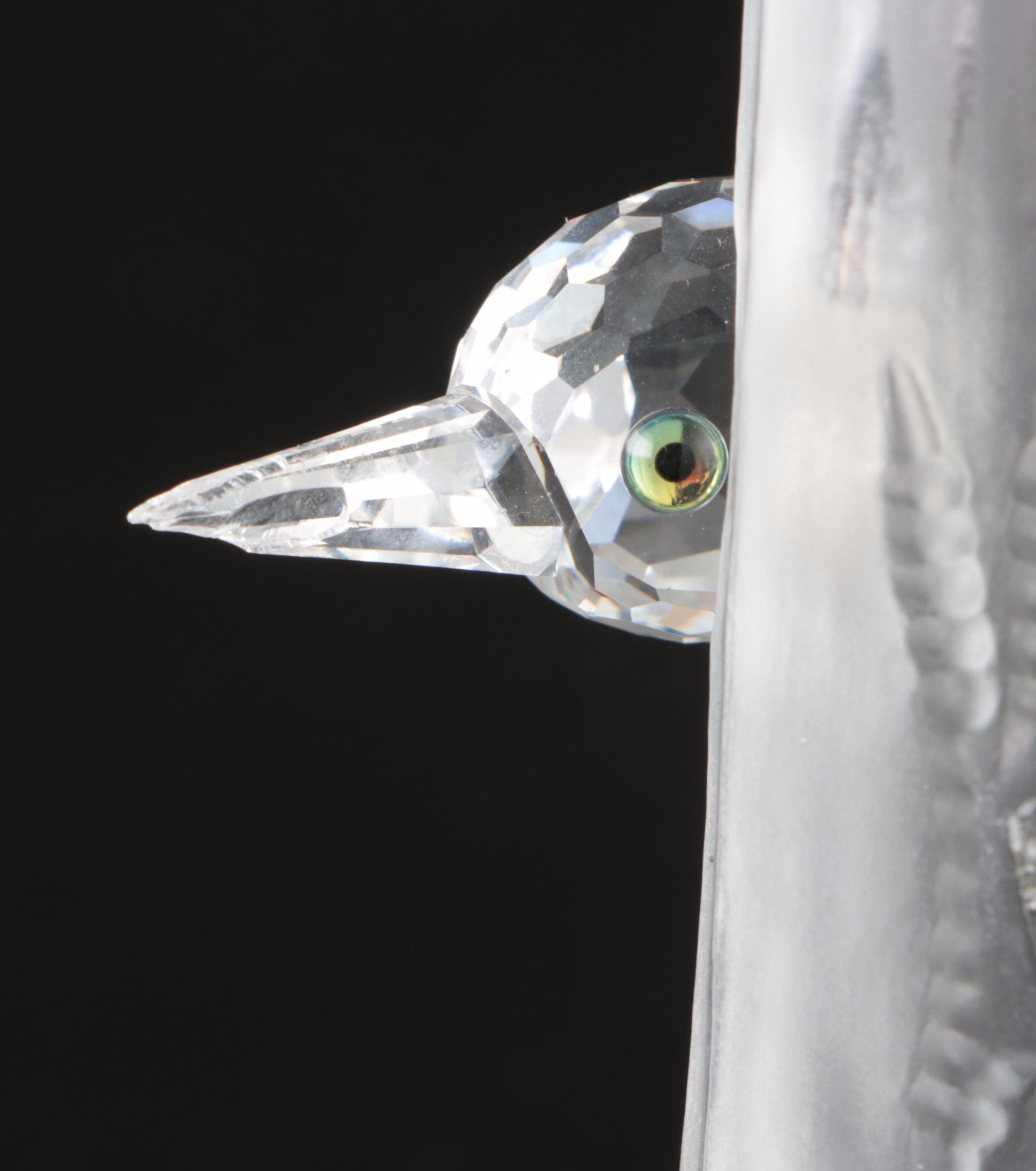 Swarovski Crystal "Bird's Nest," "Owl" and More Figures with Mirrored Stands