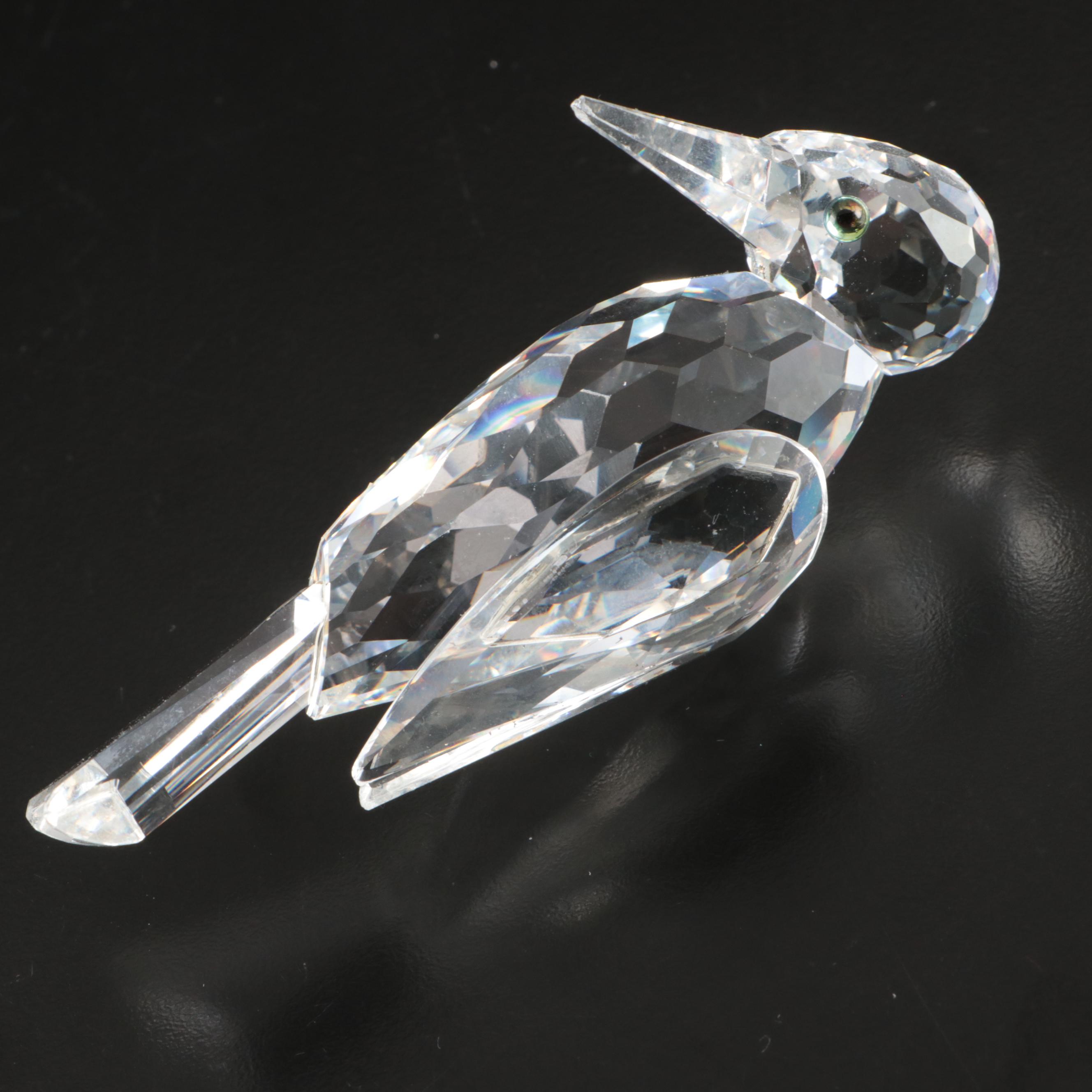 Swarovski Crystal "Bird's Nest," "Owl" and More Figures with Mirrored Stands